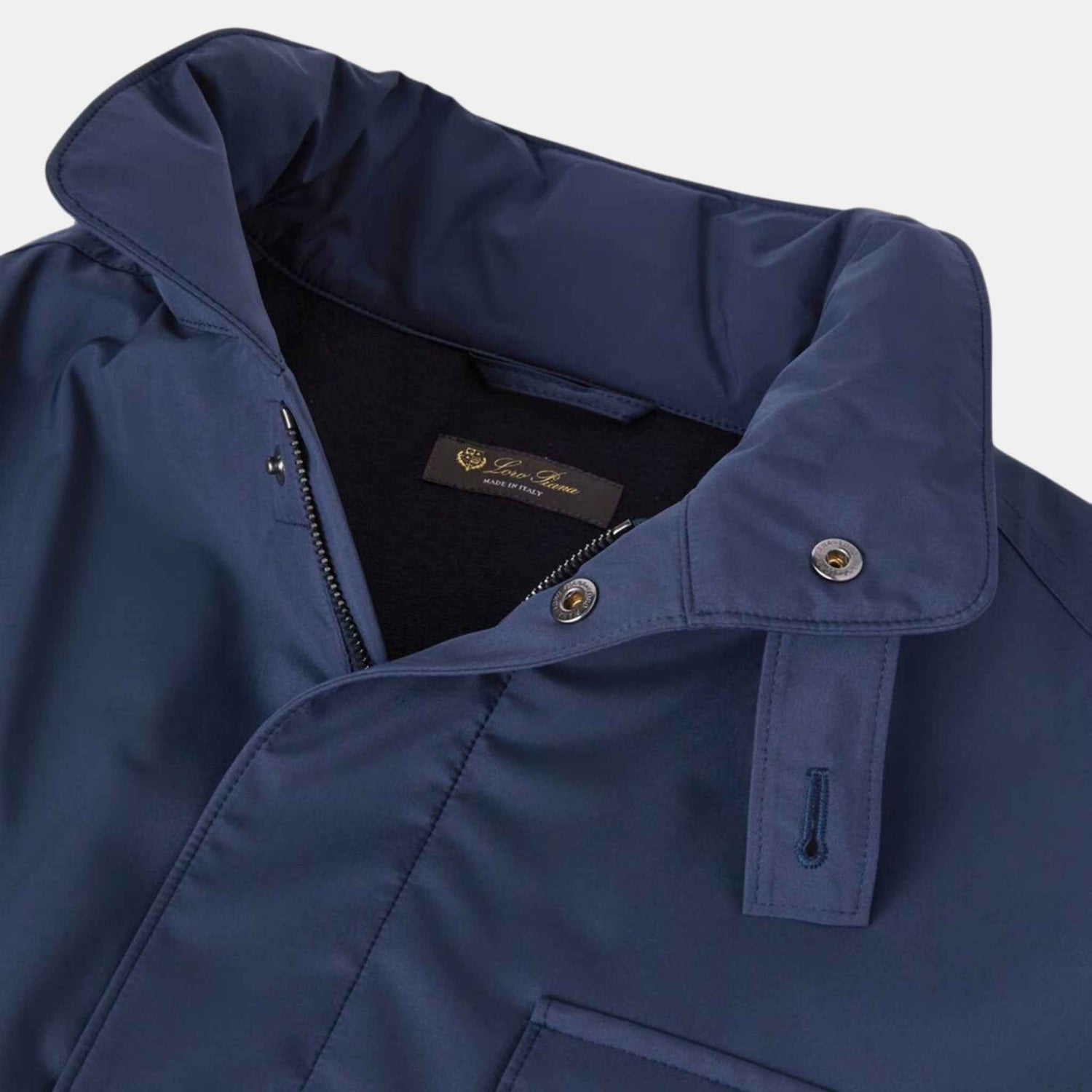 Loro Piana Windmate Traveller Jacket, Navy Blue, Closeup