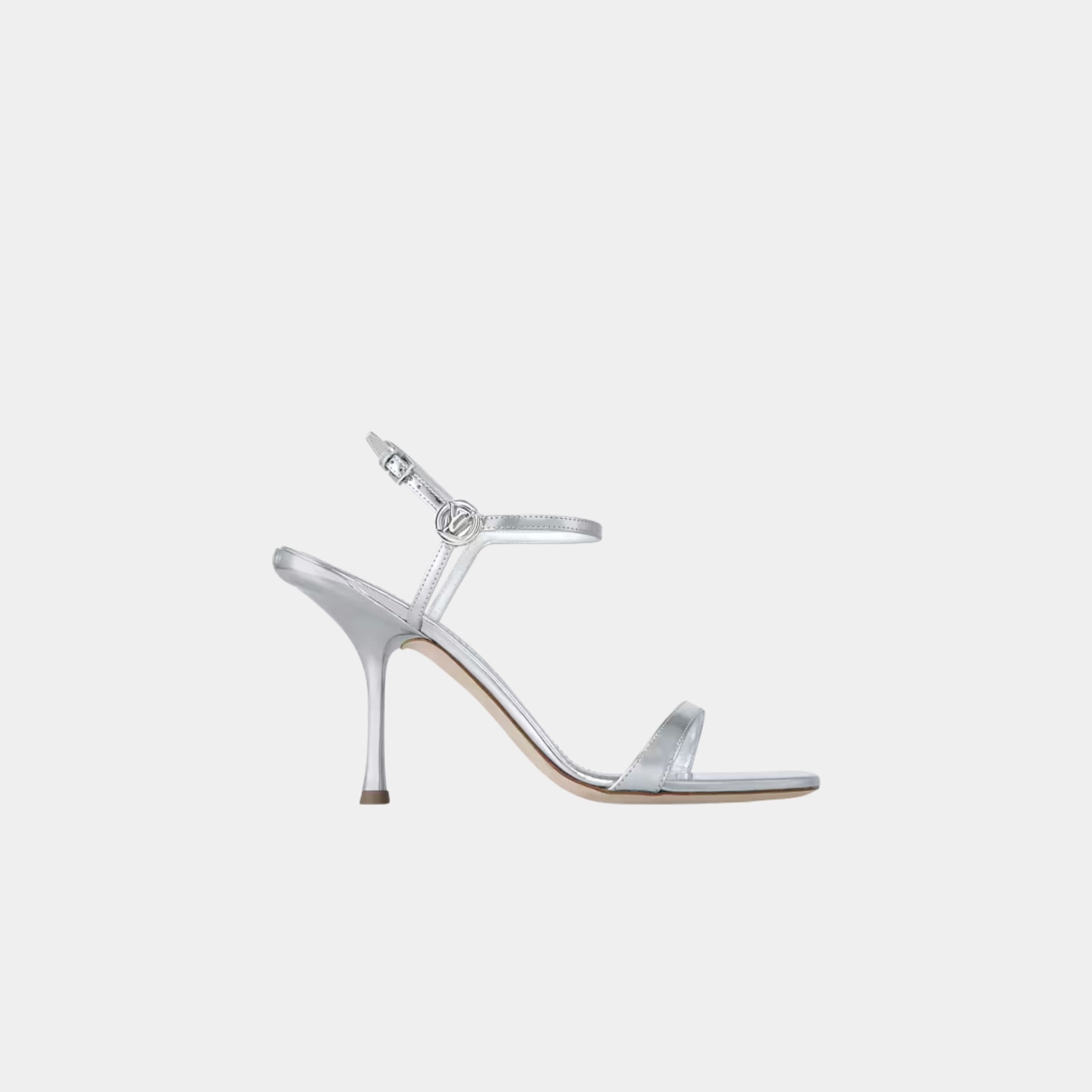 Louis Vuitton 6AM Sandal Metallic Calf Leather, Silver, Side