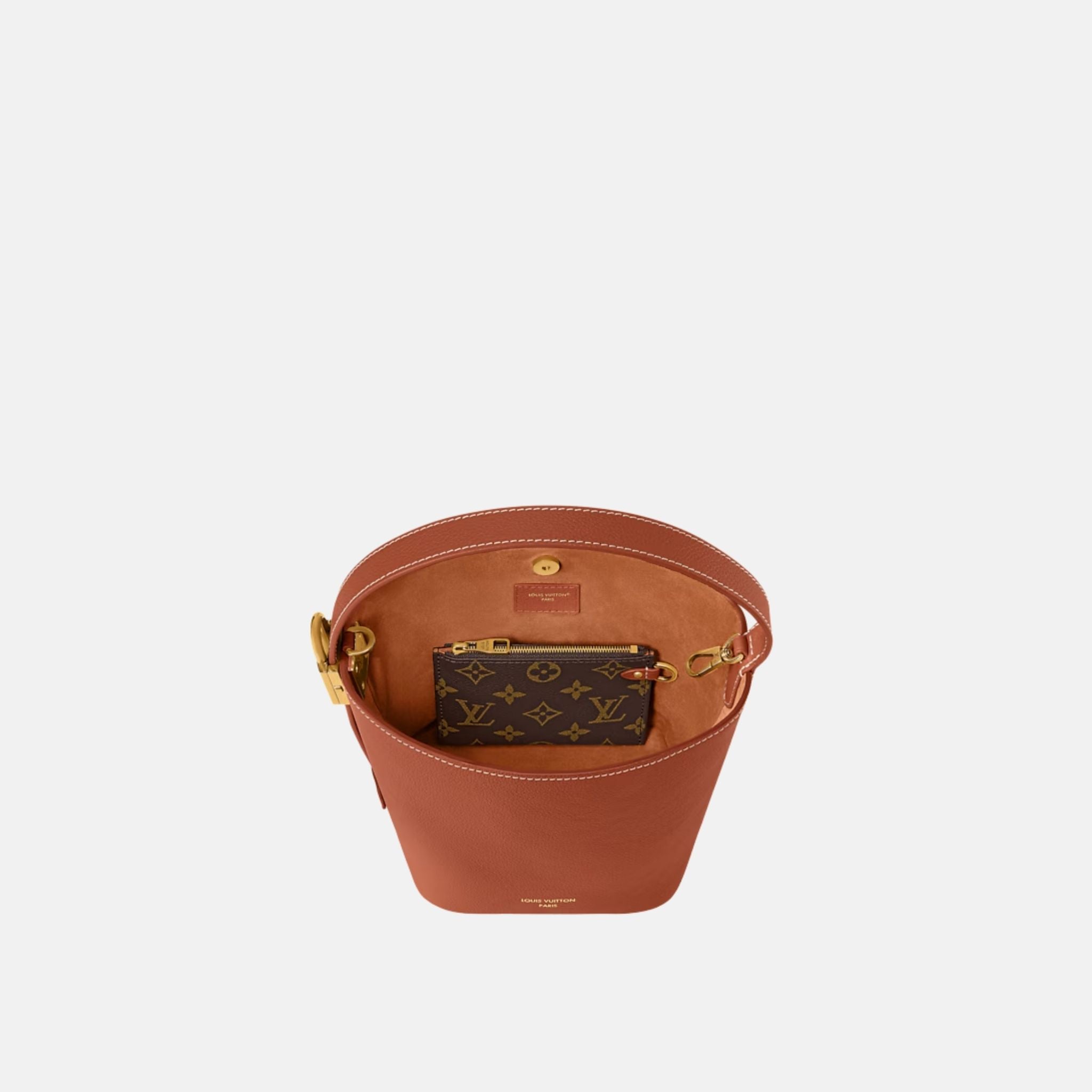 Louis Vuitton All In BB Low Key Bag, Cognac, Inside