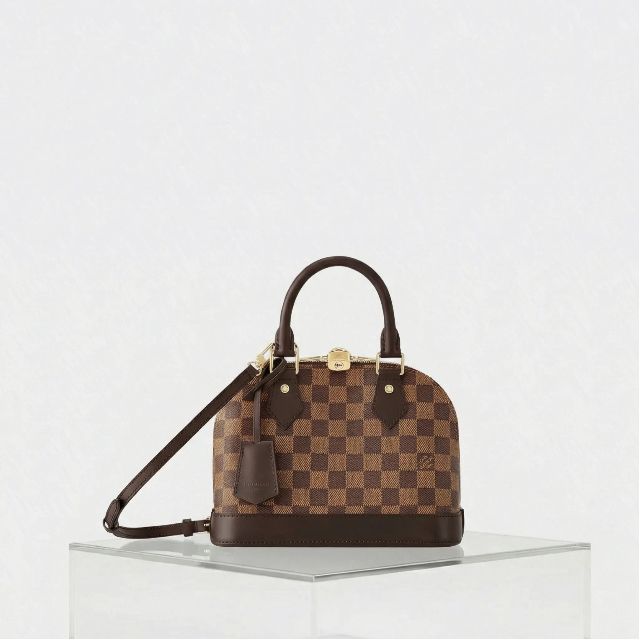 Louis Vuitton Alma BB Damier Ebene Canvas Handbag, Front