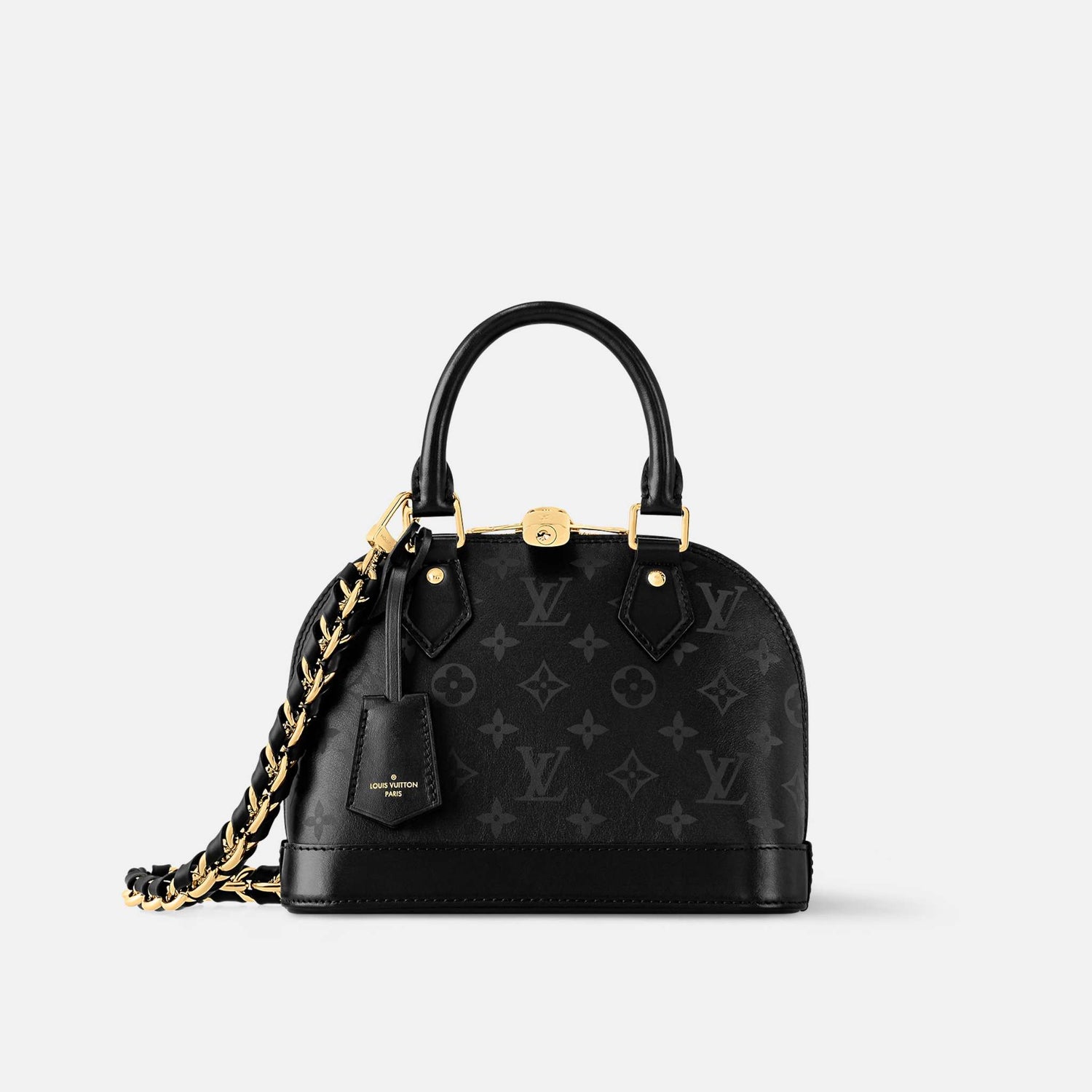 Louis Vuitton Alma BB Handbag Monogram Ink Collection, Black, Front