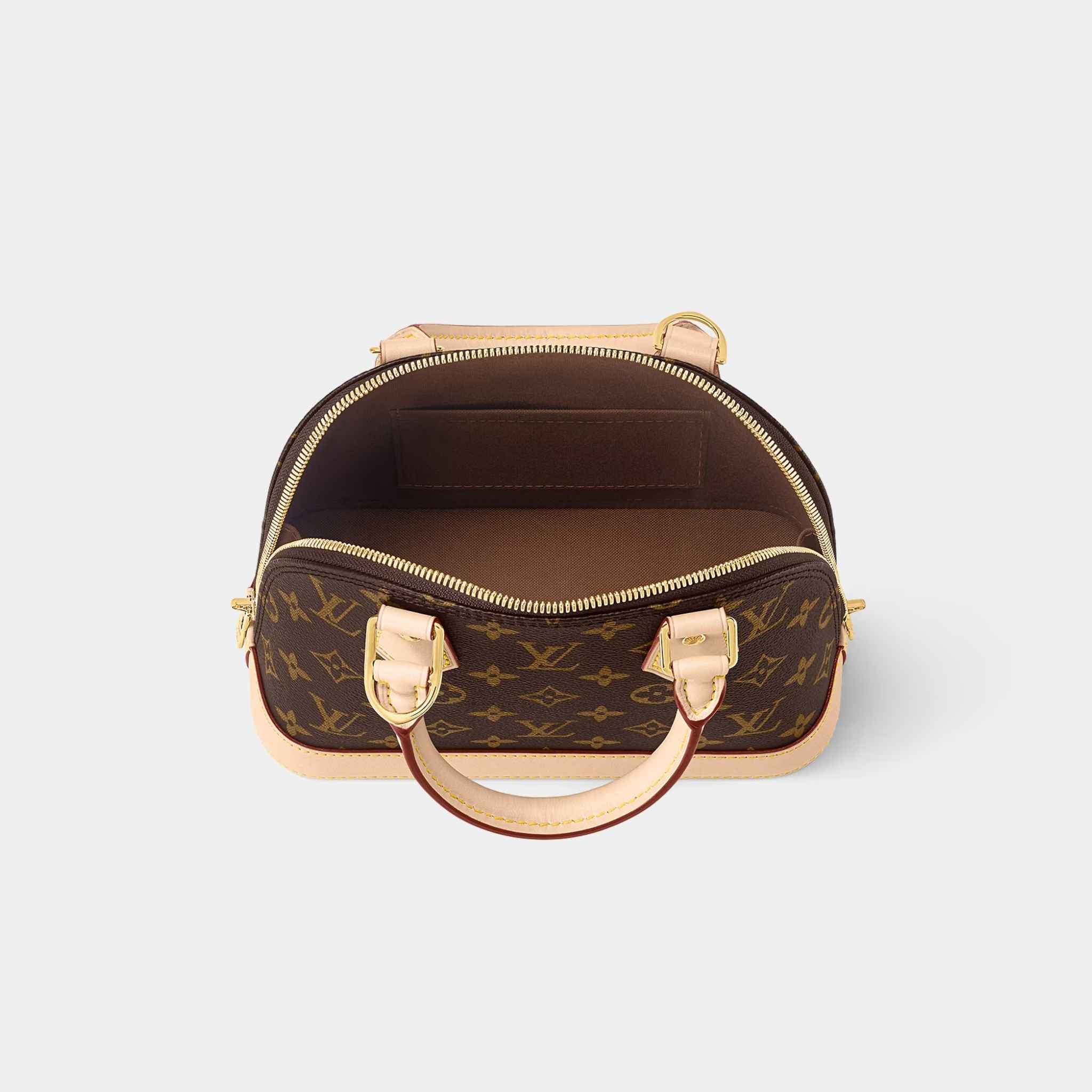 Louis Vuitton Alma BB Monogram Canvas Handbag, Inside