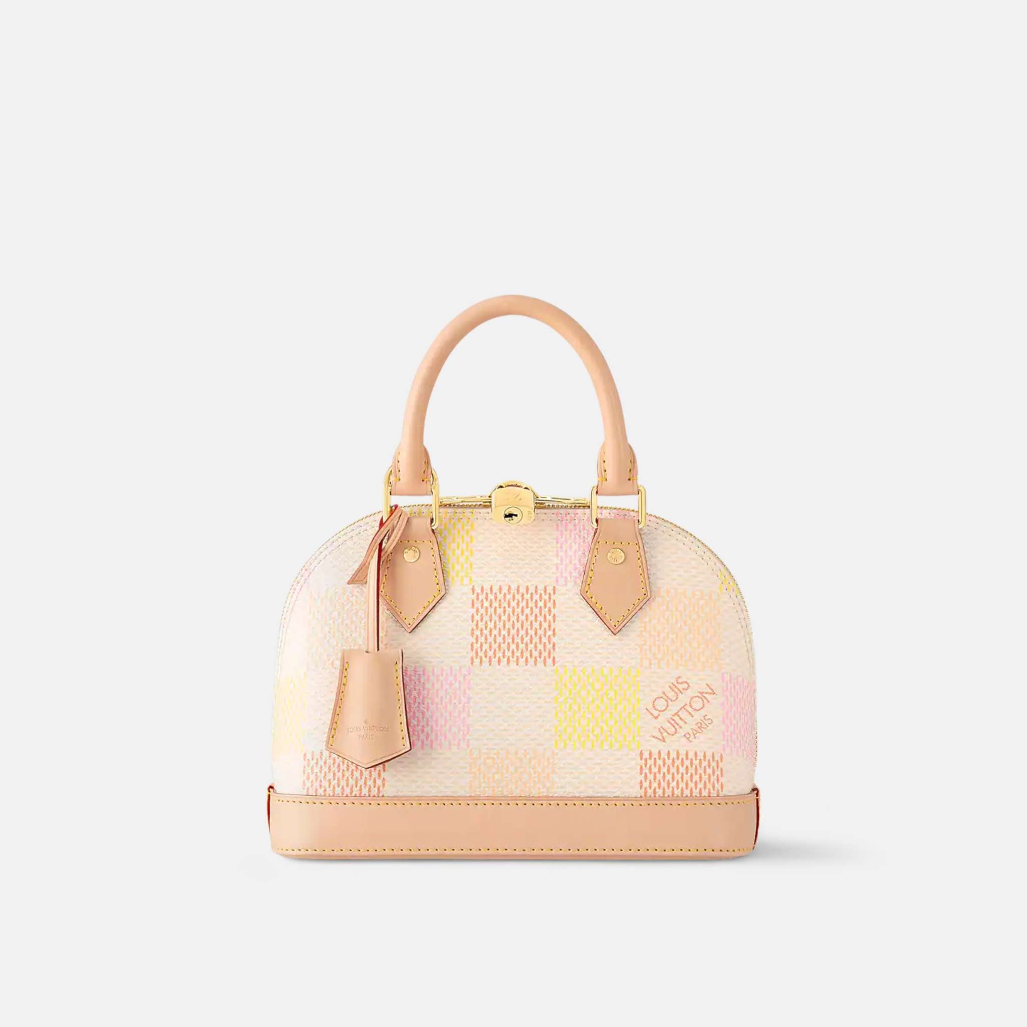 Louis Vuitton Alma BB Peach Damier Giant Canvas Handbag, Front