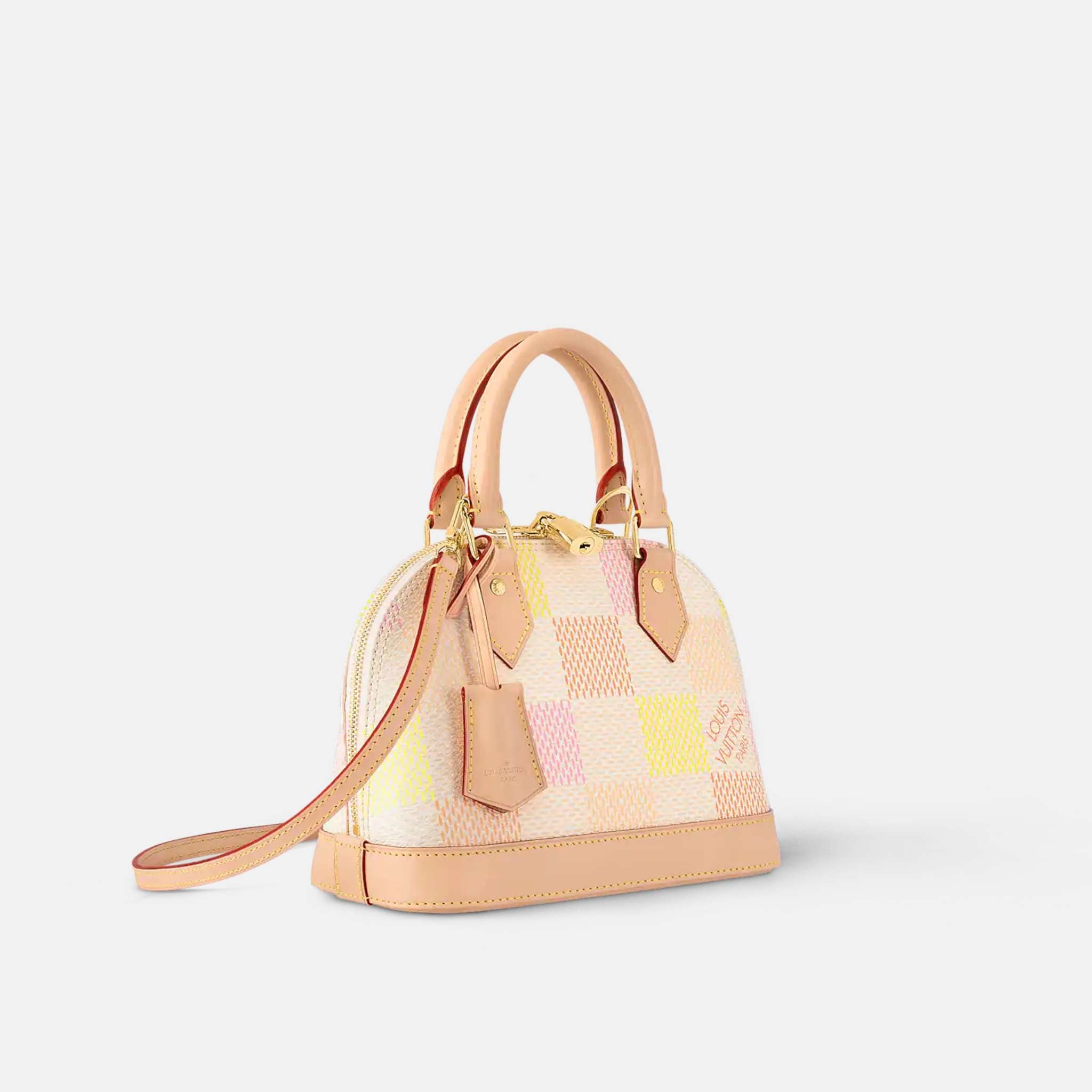 Louis Vuitton Alma BB Peach Damier Giant Canvas Handbag, Side