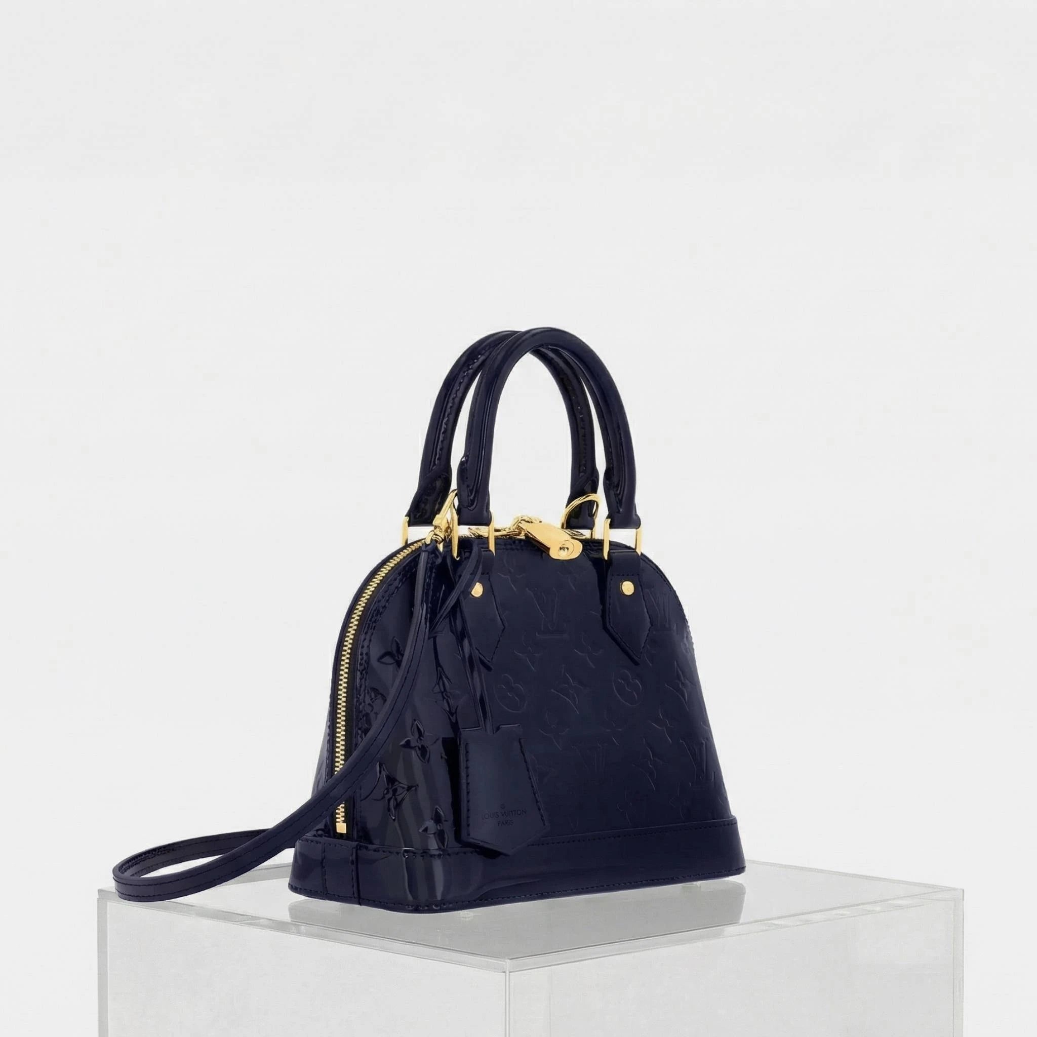 Alma BB Handbag Varnished Epi Cowhide Leather, Side