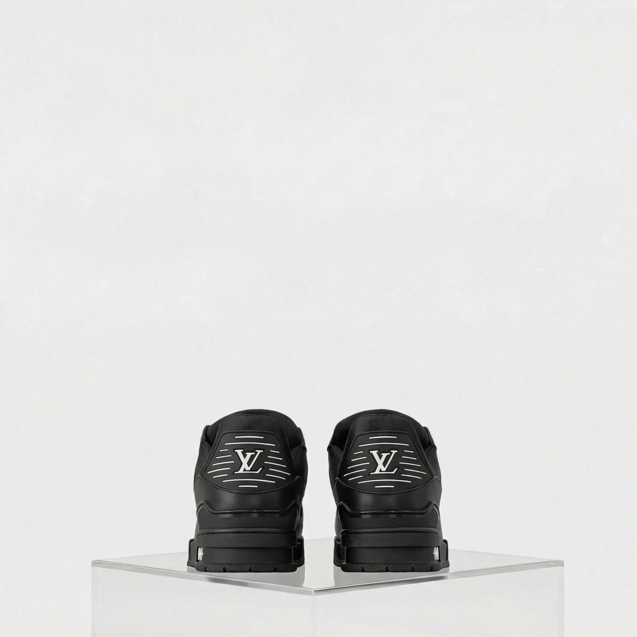 Louis Vuitton Black LV Trainer Sneaker Monogram Calf Leather, Back