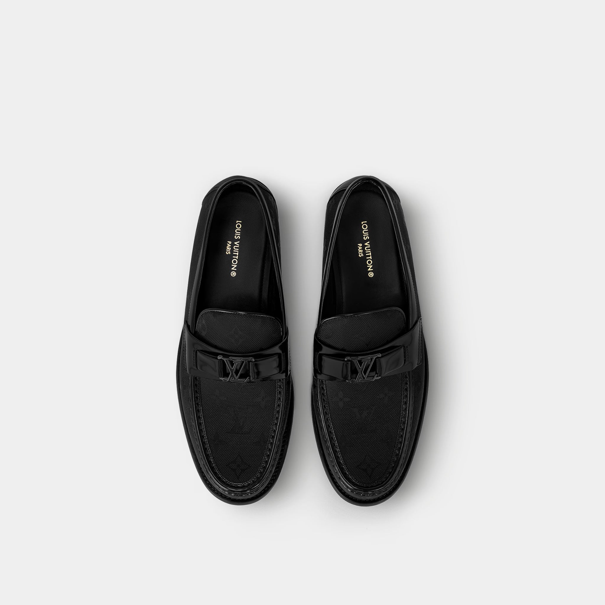 Louis Vuitton Black Major Loafer Monogram Jacquard, Top