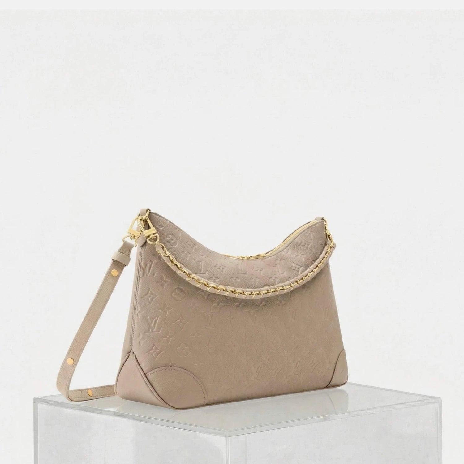 Louis Vuitton Boulogne GM Bag, Naturel, Side