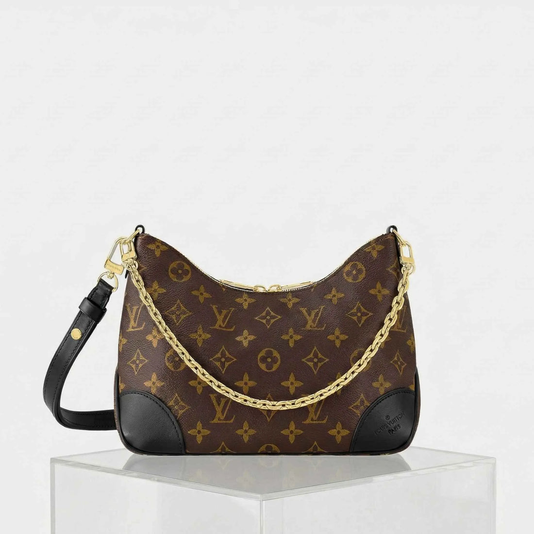 Louis Vuitton Boulogne Bag, Black, Front
