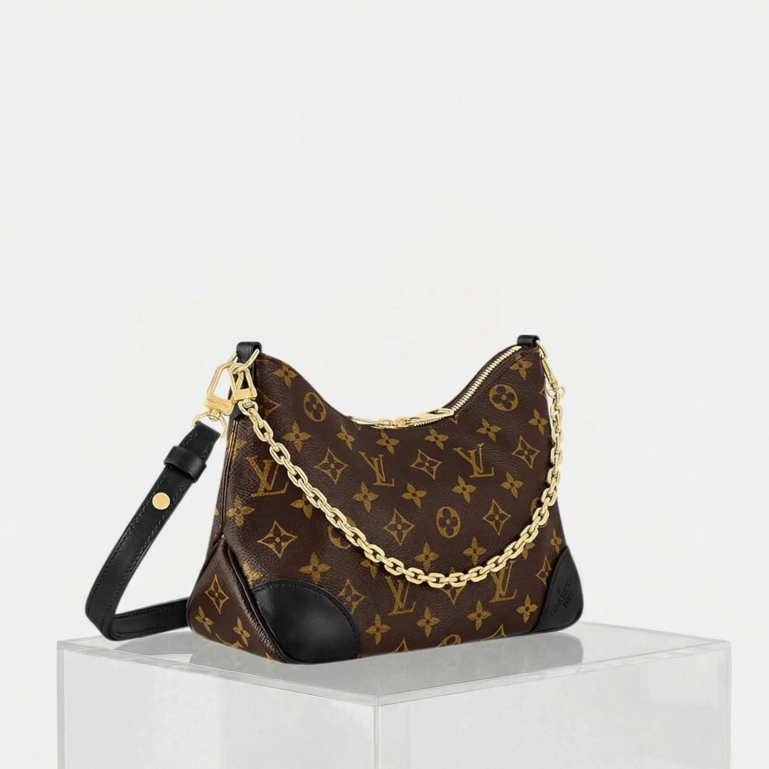 Louis Vuitton Boulogne Bag, Black, Side