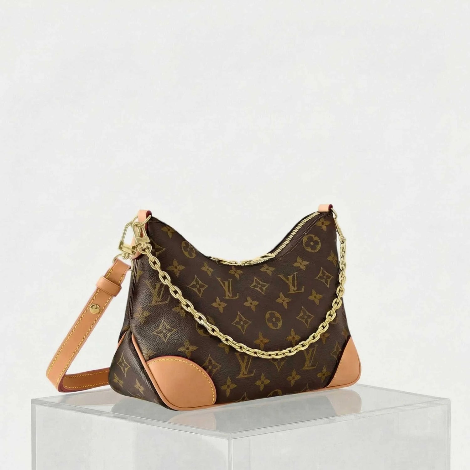 Louis Vuitton Boulogne Bag, Naturel, Side