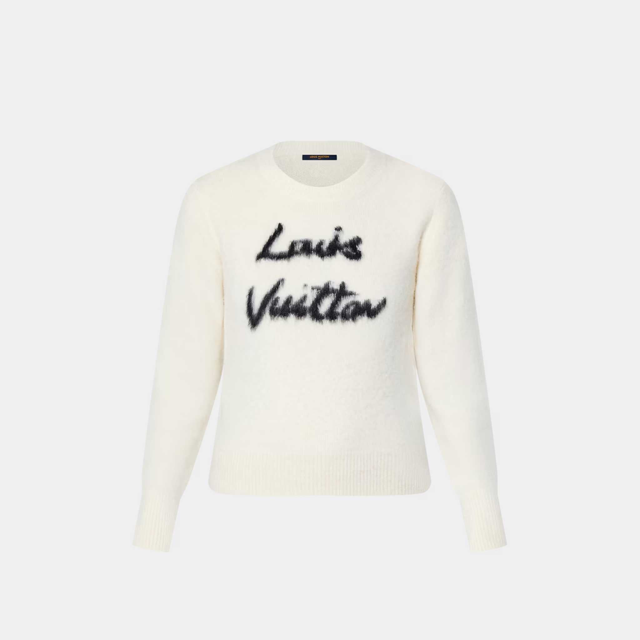 Louis Vuitton Brushed Knit Pullover Milky White , Front