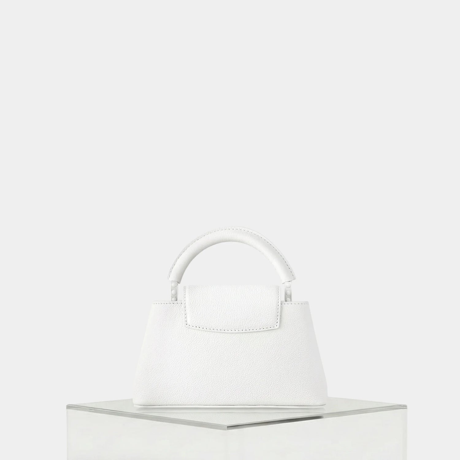 Louis Vuitton Capucines East West Mini Handbag Taurillon Leather, White, Back