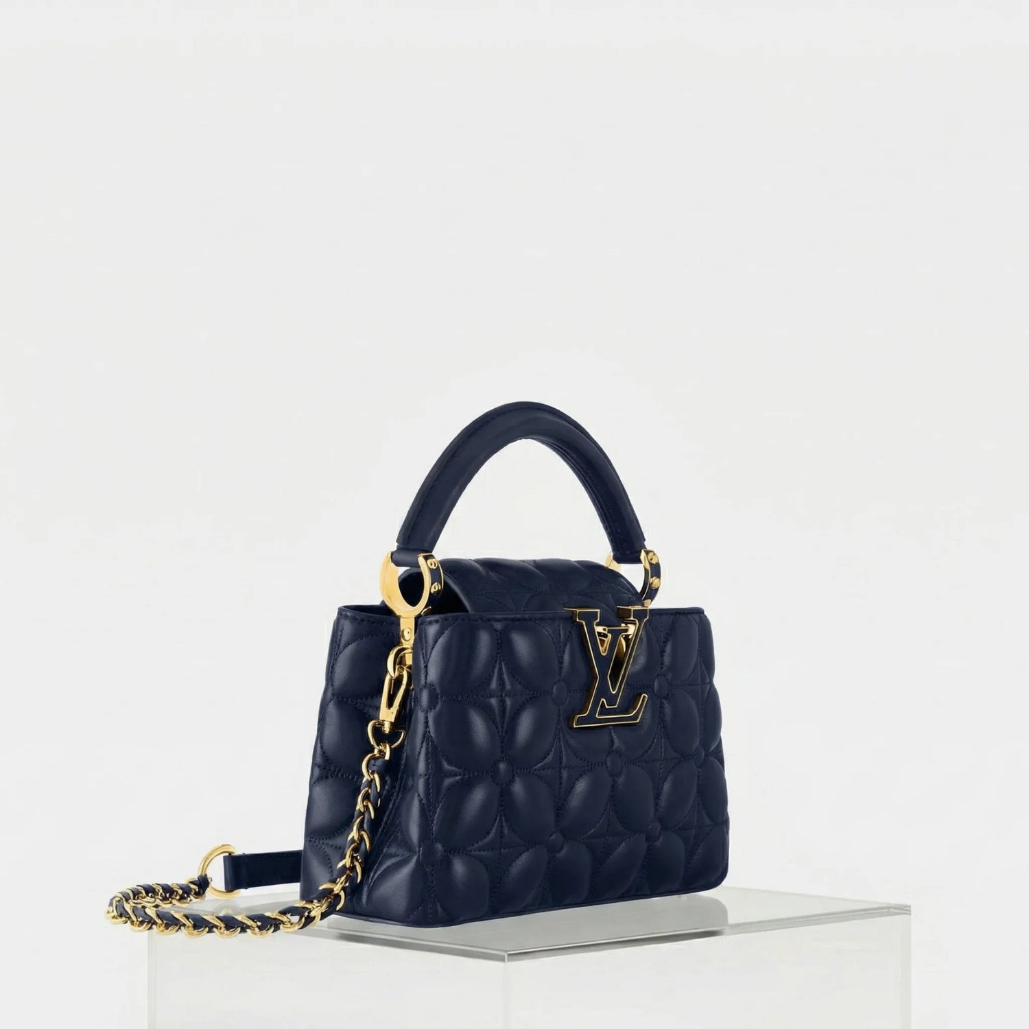 Louis Vuitton Capucines Mini Handbag Lamskin Leather, Side