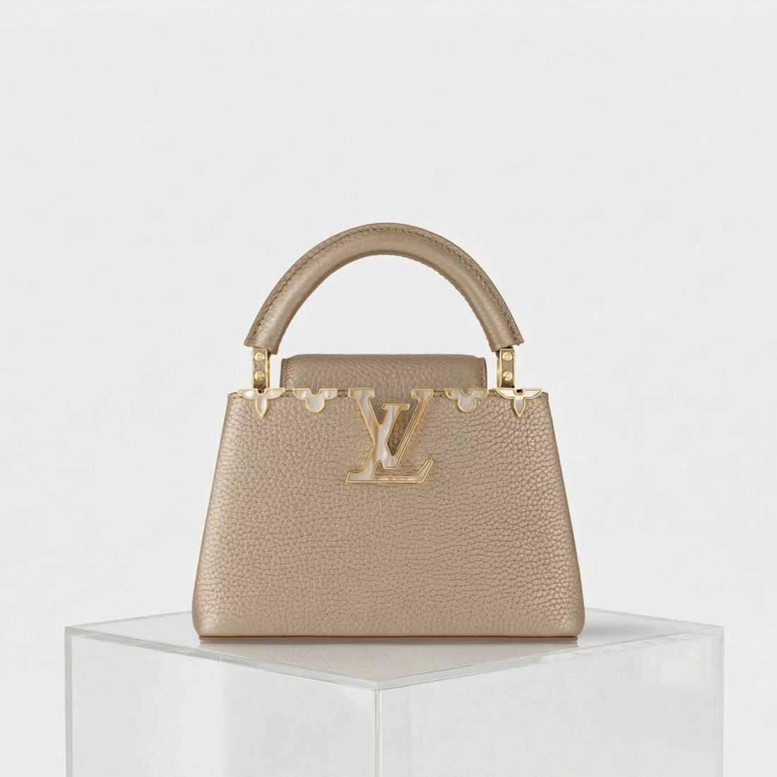 Louis Vuitton Capucines Mini Handbag Taurillon Leather, Front, Studio