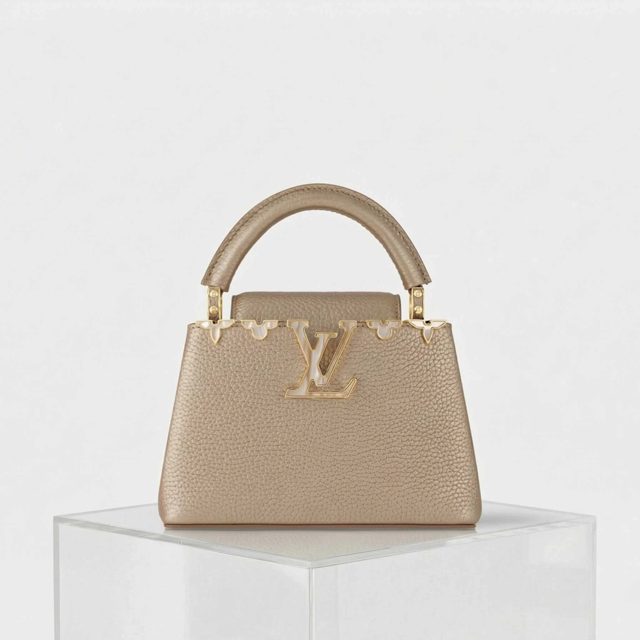 Louis Vuitton Capucines Mini Handbag Taurillon Leather, Front, Studio