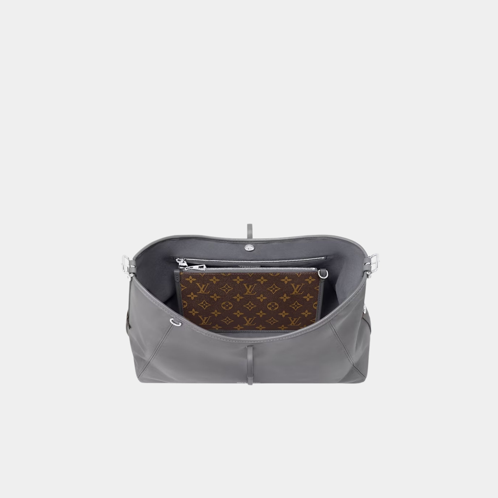 Louis Vuitton CarryAll Vibe MM, Gris Trianon, Inside