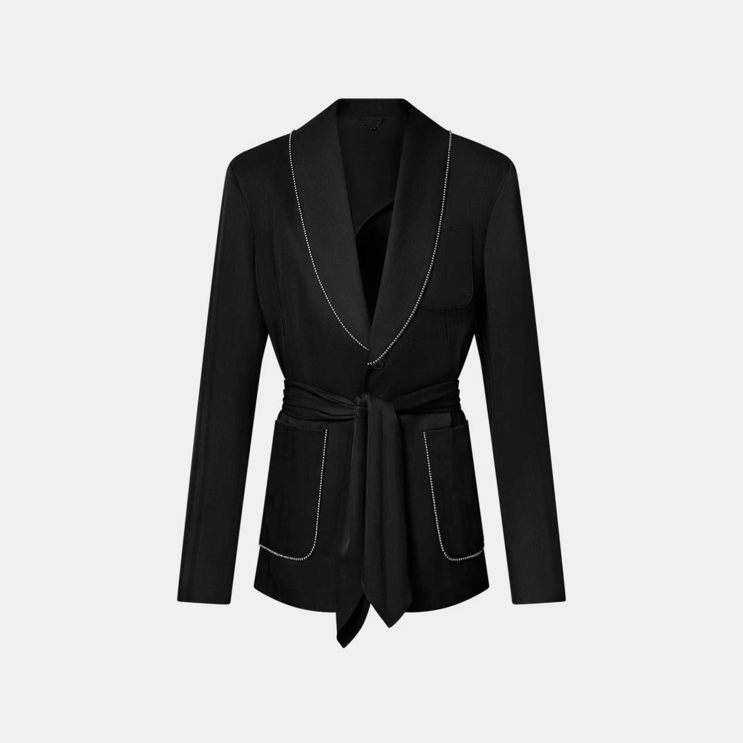 Louis Vuitton Chic Silk Pajama Jacket Black, Front