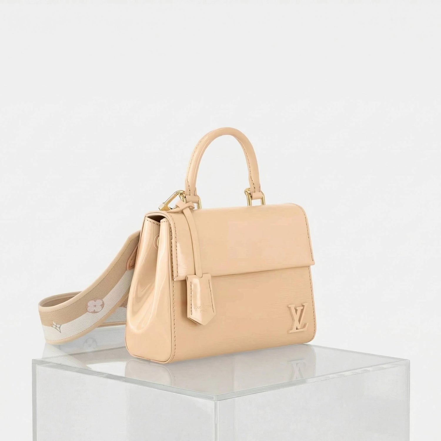 Louis Vuitton Cluny Mini Varnished Epi Cowhide Leather Handbag, Beige, Side