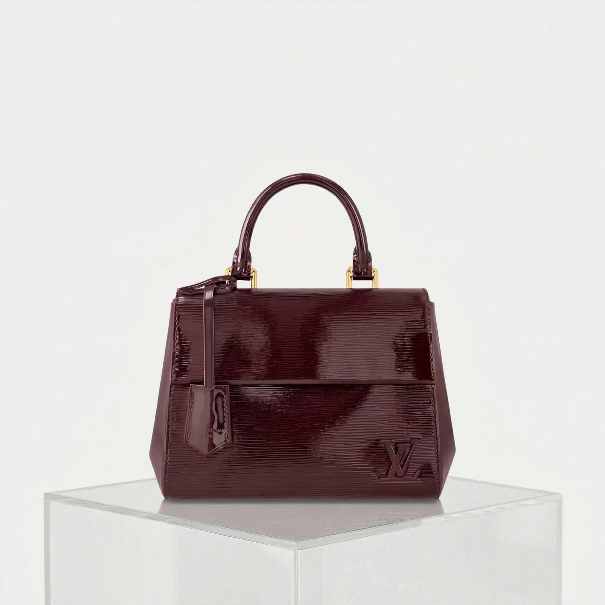 Louis Vuitton Cluny Mini Varnished Epi Cowhide Leather Handbag, Bordeaux, Front