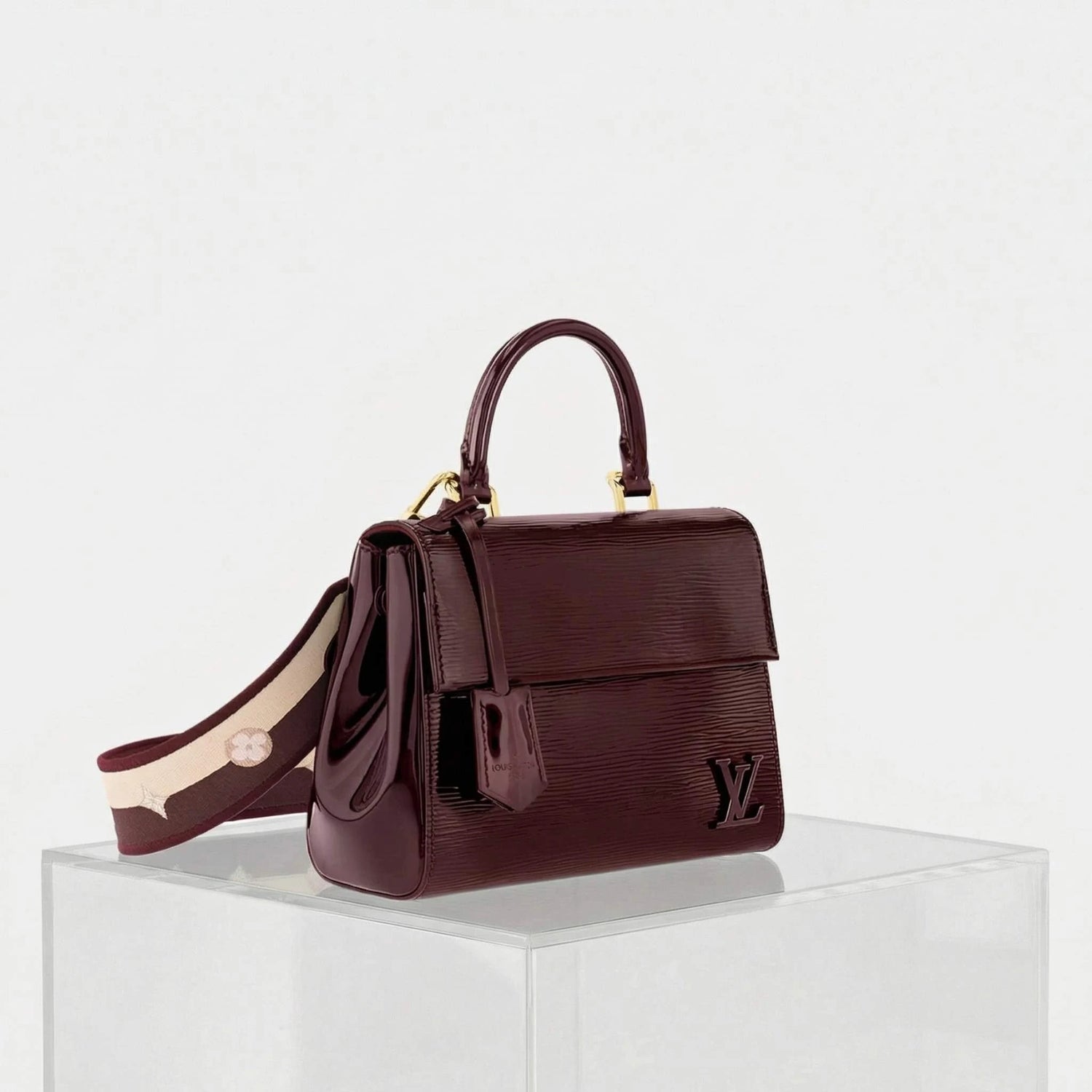 Louis Vuitton Cluny Mini Varnished Epi Cowhide Leather Handbag, Bordeaux, Side