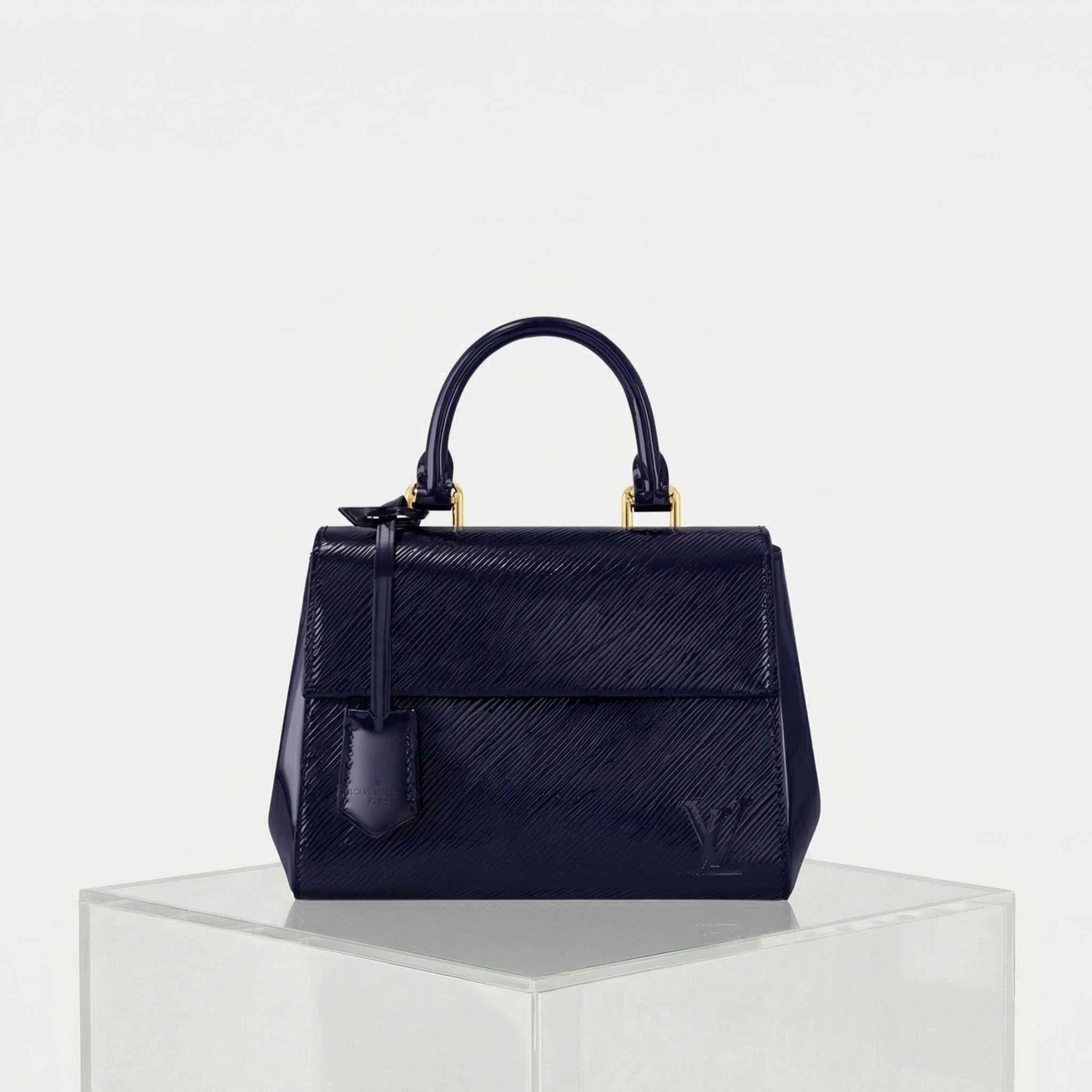Louis Vuitton Cluny Mini Varnished Epi Cowhide Leather Handbag, Saphir, Front