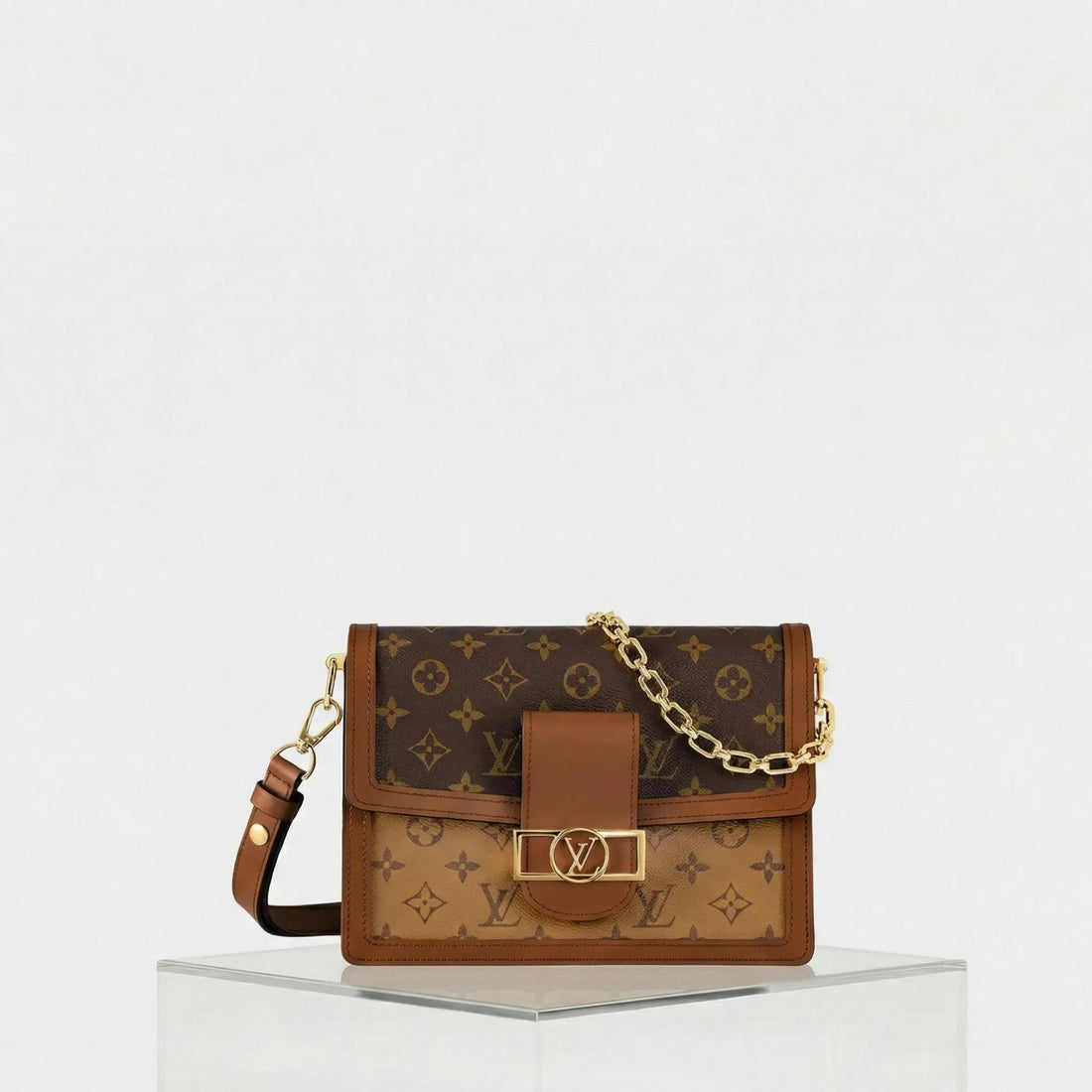 Louis Vuitton Dauphine MM Bag Monogram and Monogram Reverse Canvas, Front