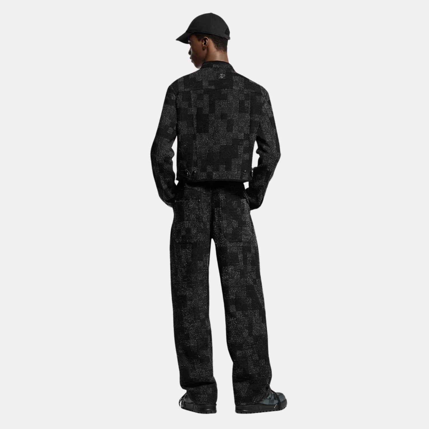 Louis Vuitton Denim Bouclette Workwear Denim Pants Black, Back