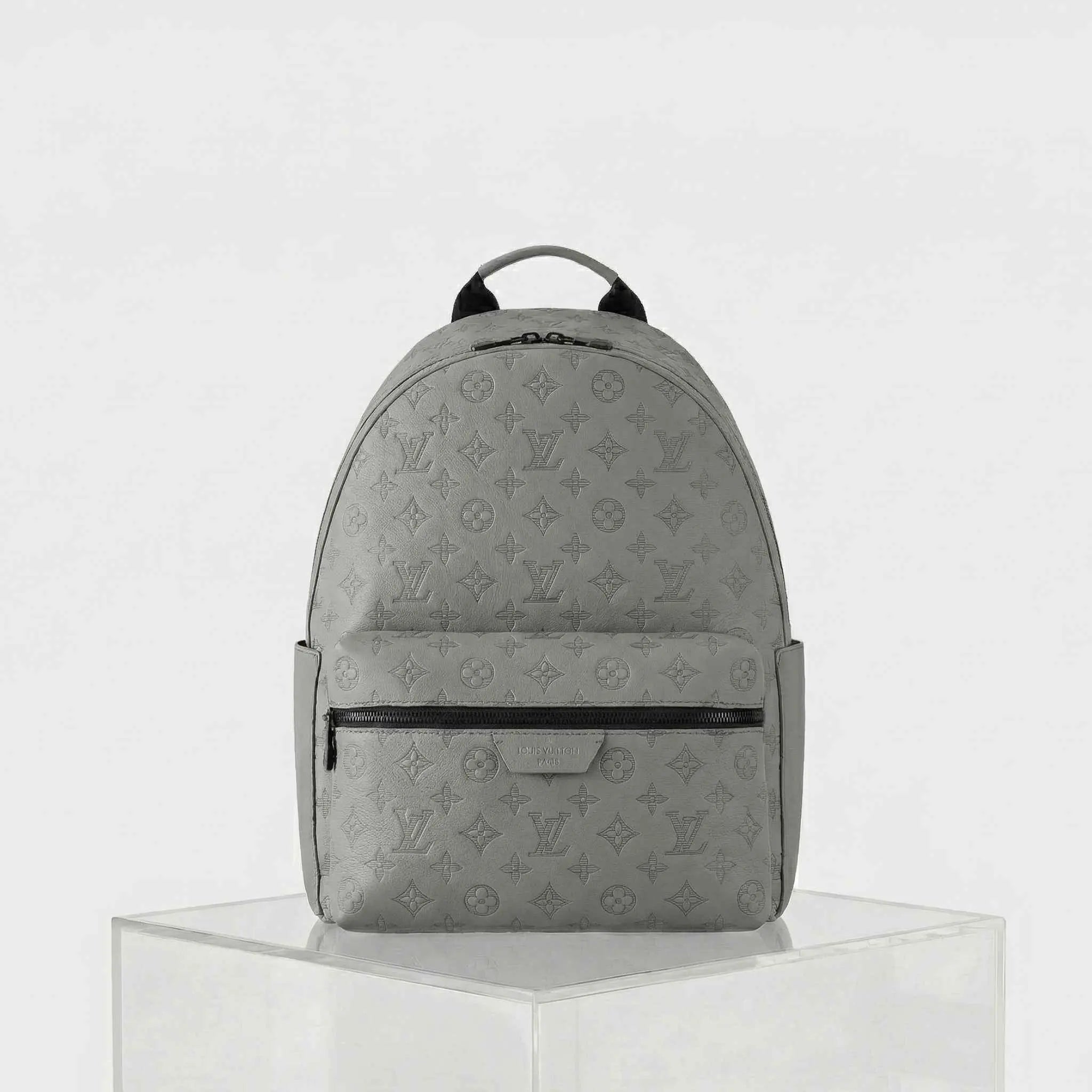 Louis Vuitton Discovery Backpack Monogram Shadow Leather, Anthracite Gray, Front