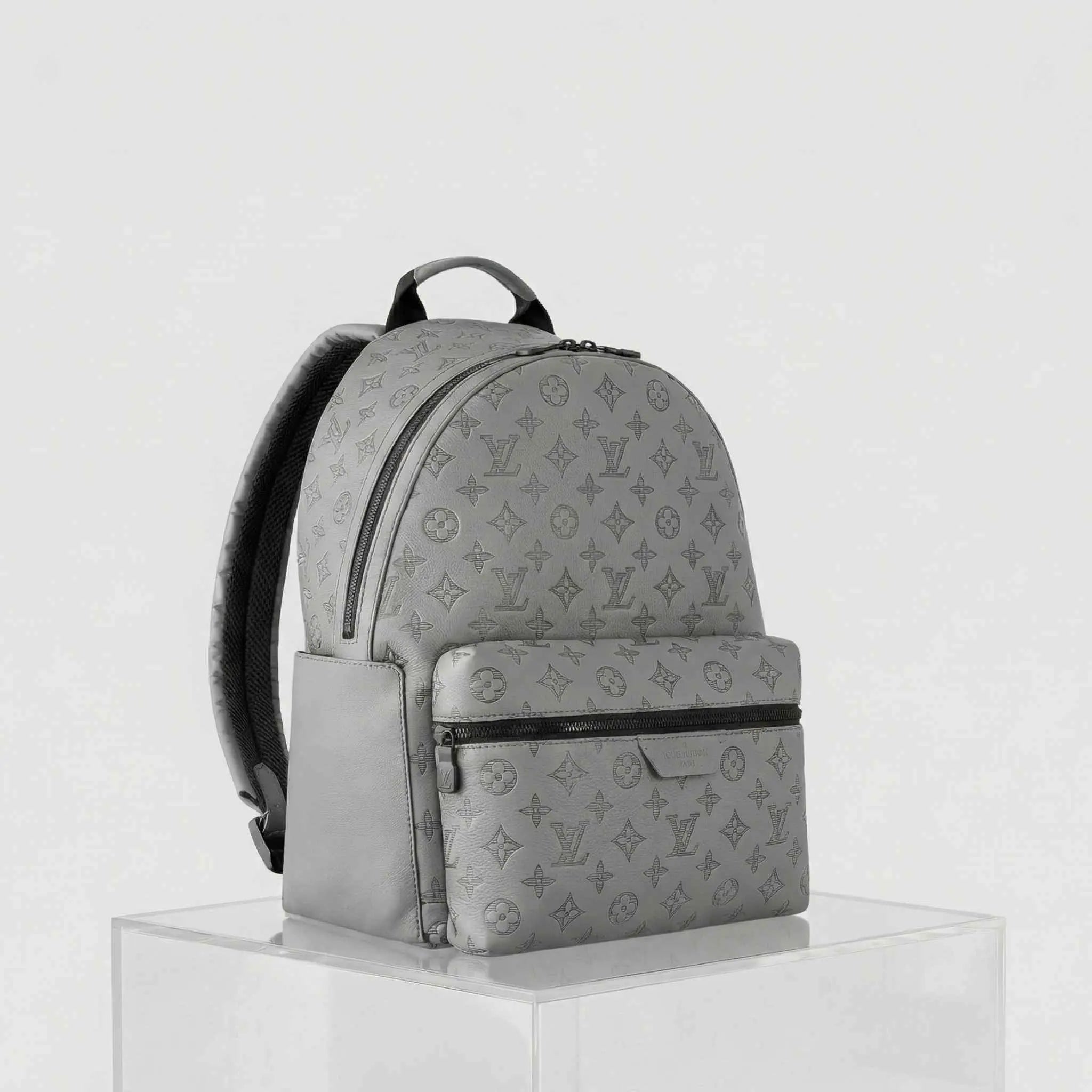 Louis Vuitton Discovery Backpack Monogram Shadow Leather, Anthracite Gray, Side
