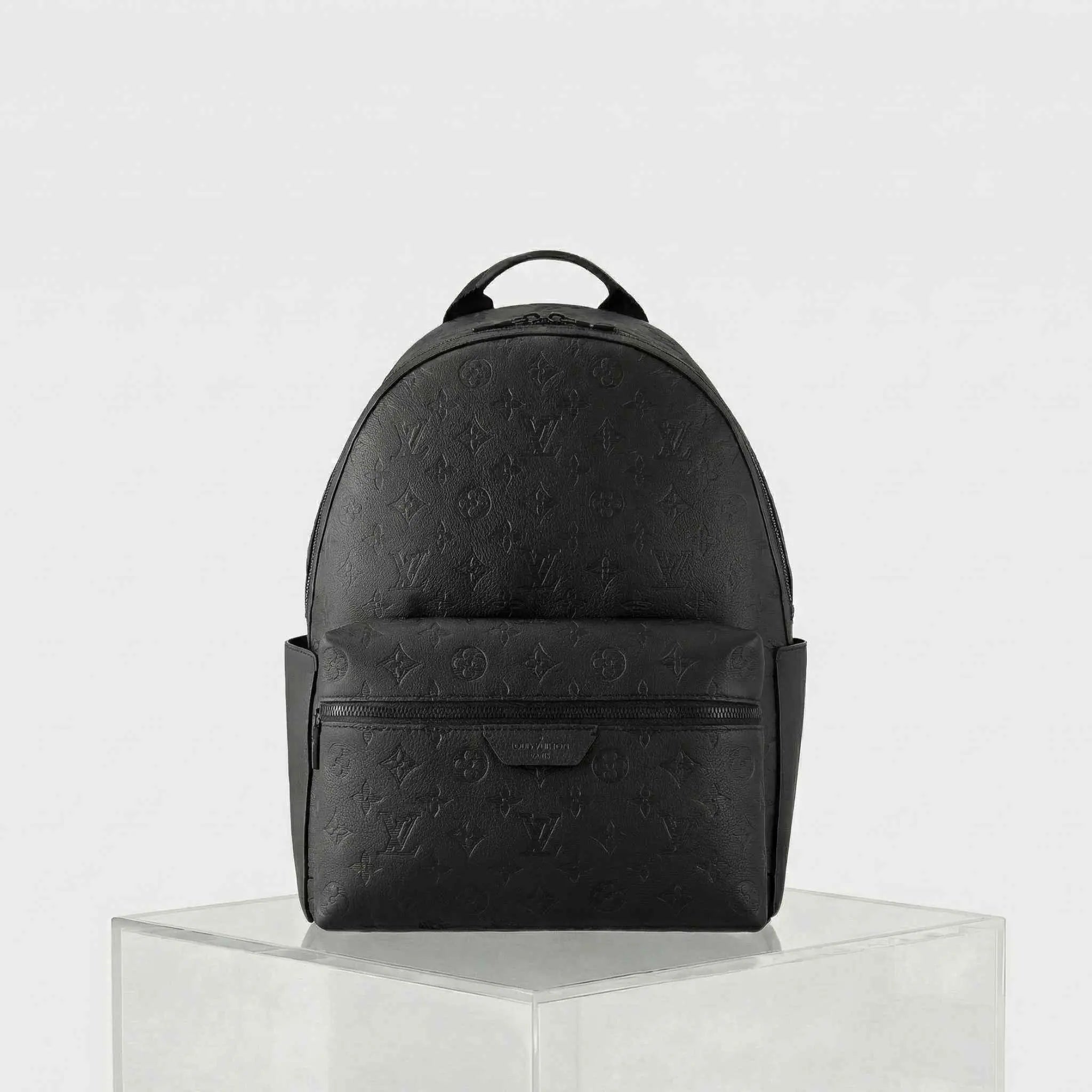Louis Vuitton Discovery Backpack Monogram Shadow Leather, Black, Front