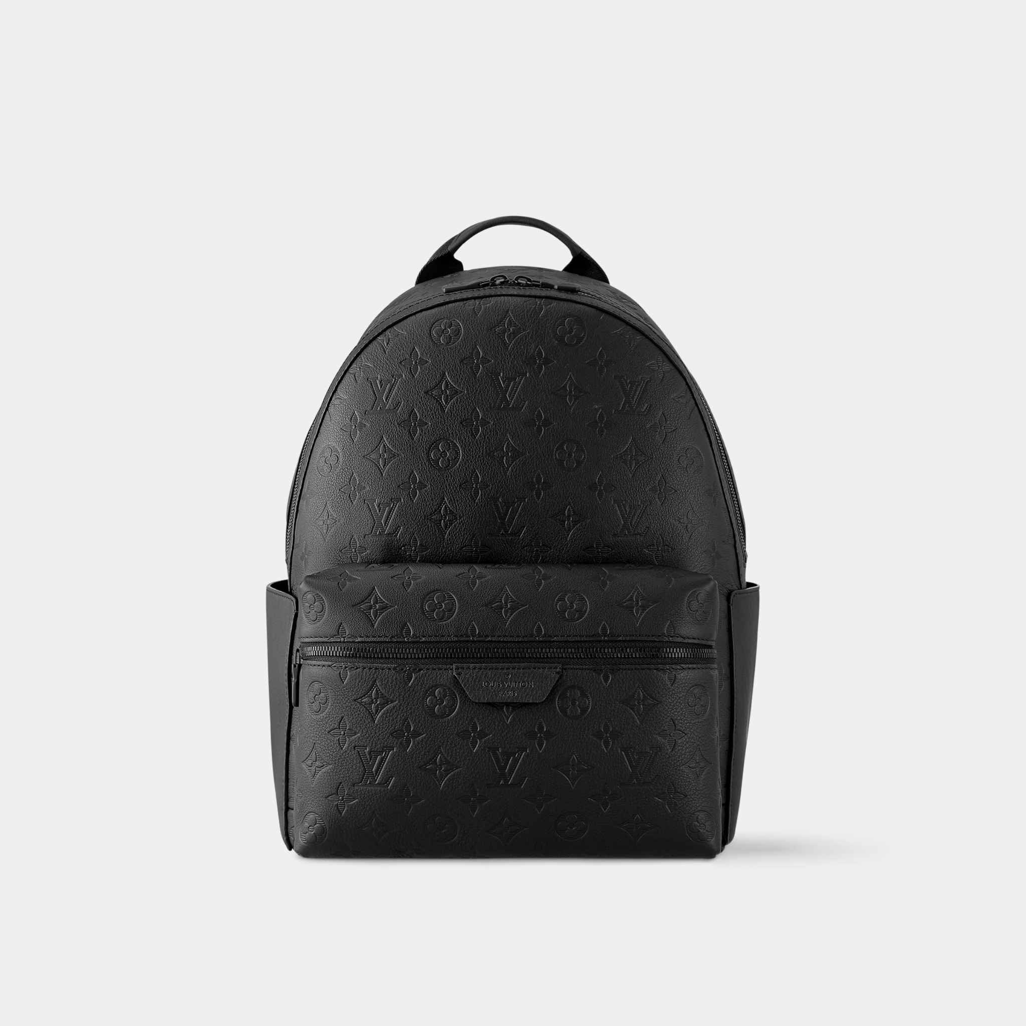 Louis Vuitton Discovery Backpack Monogram Shadow Leather, Black, Front