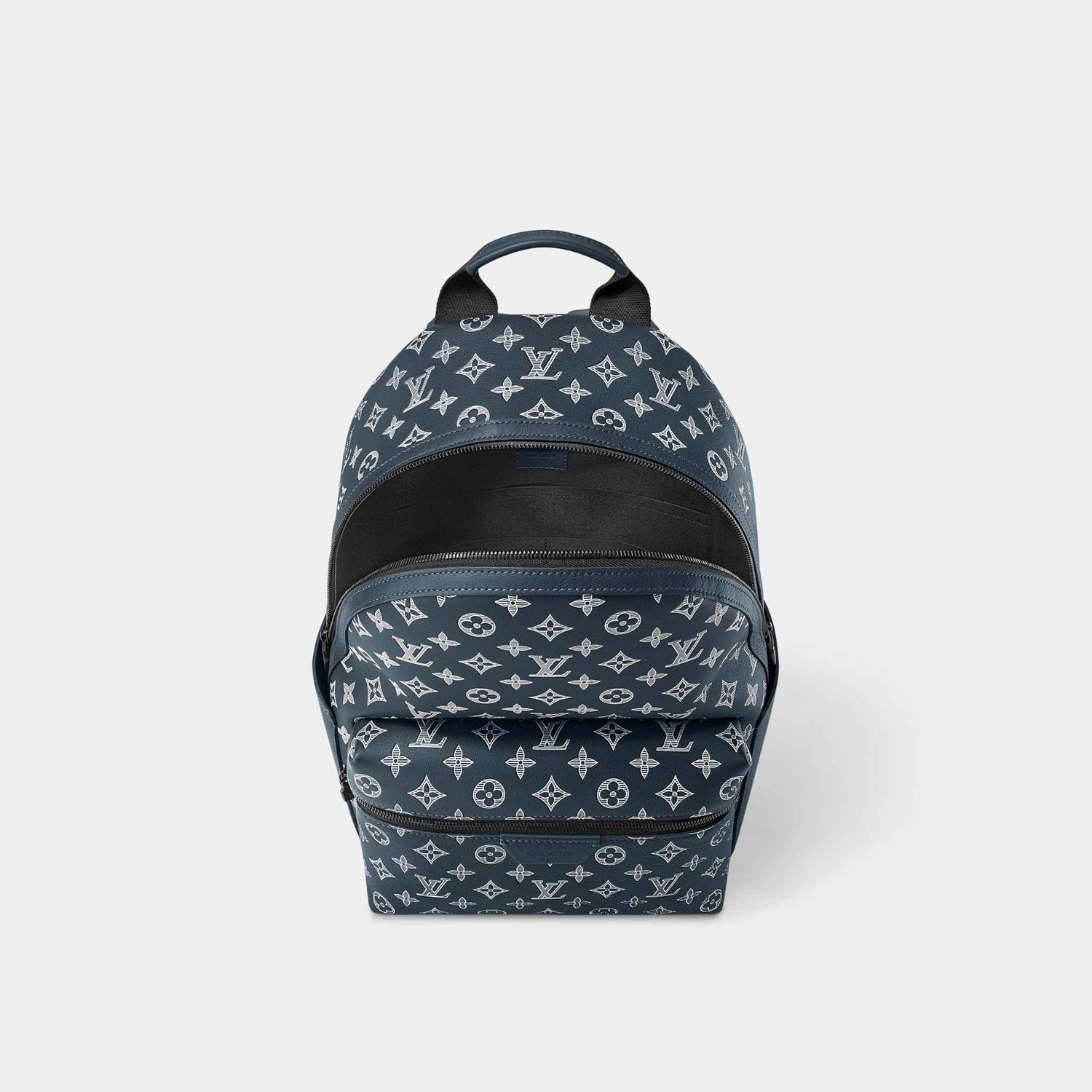 Louis Vuitton Discovery Backpack Monogram Shadow Leather, Navy Blue, Inside