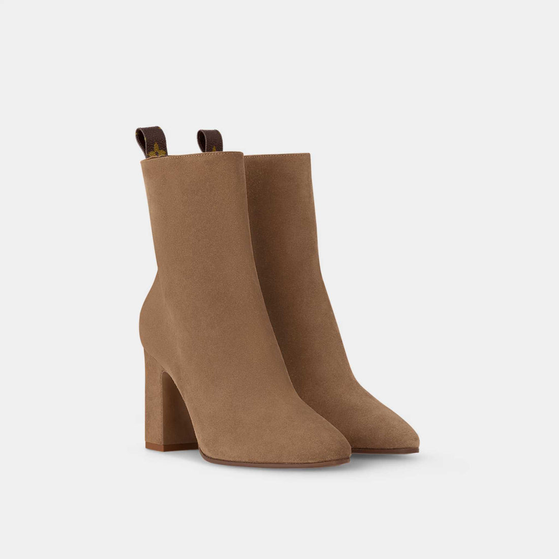 Louis Vuitton Donna Ankle Boot Suede, Side, Front, Congac