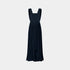 Louis Vuitton Draped Back Empire Silk Georgette Gown, Dark Night Blue, Front