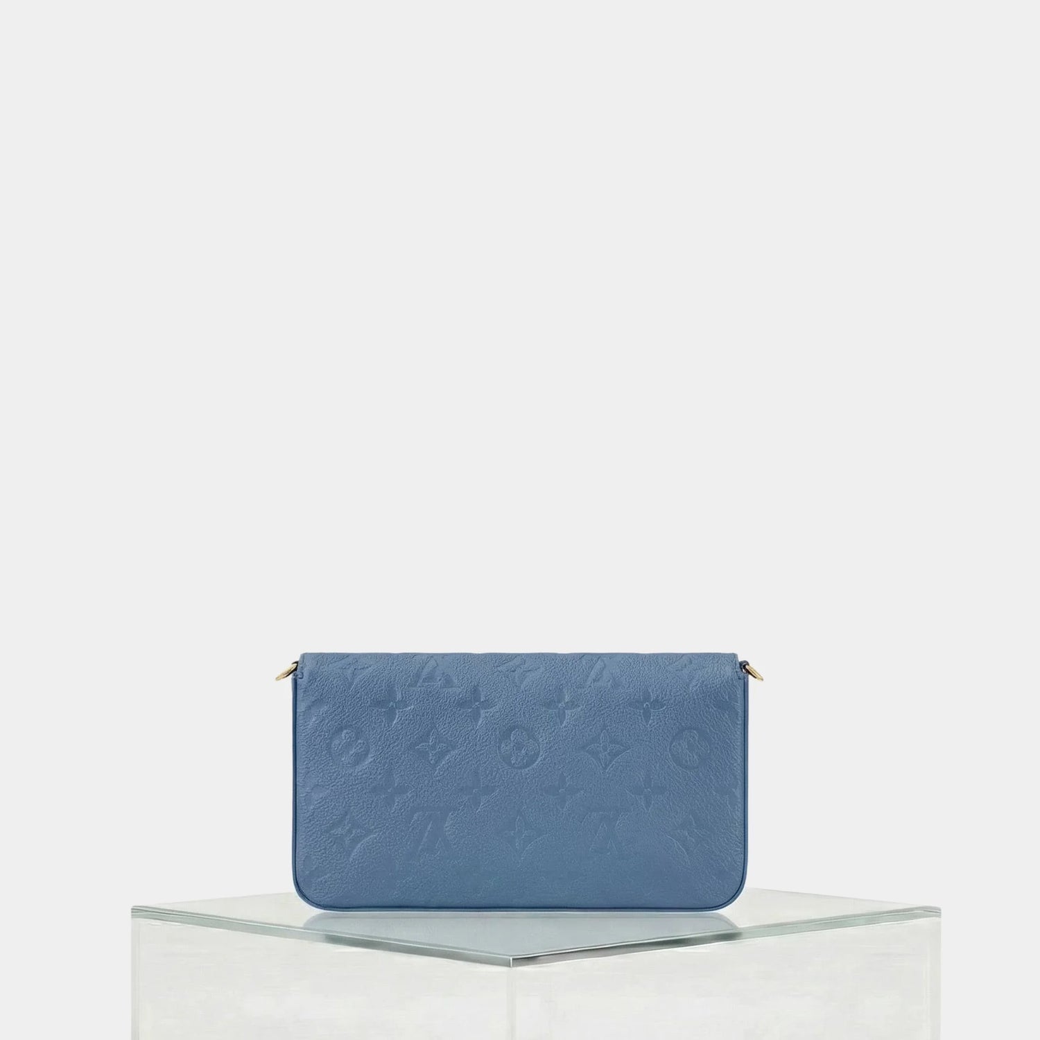 Louis Vuitton Félicie Pochette Handbag Monogram Empreinte, Bleu Jean, Back