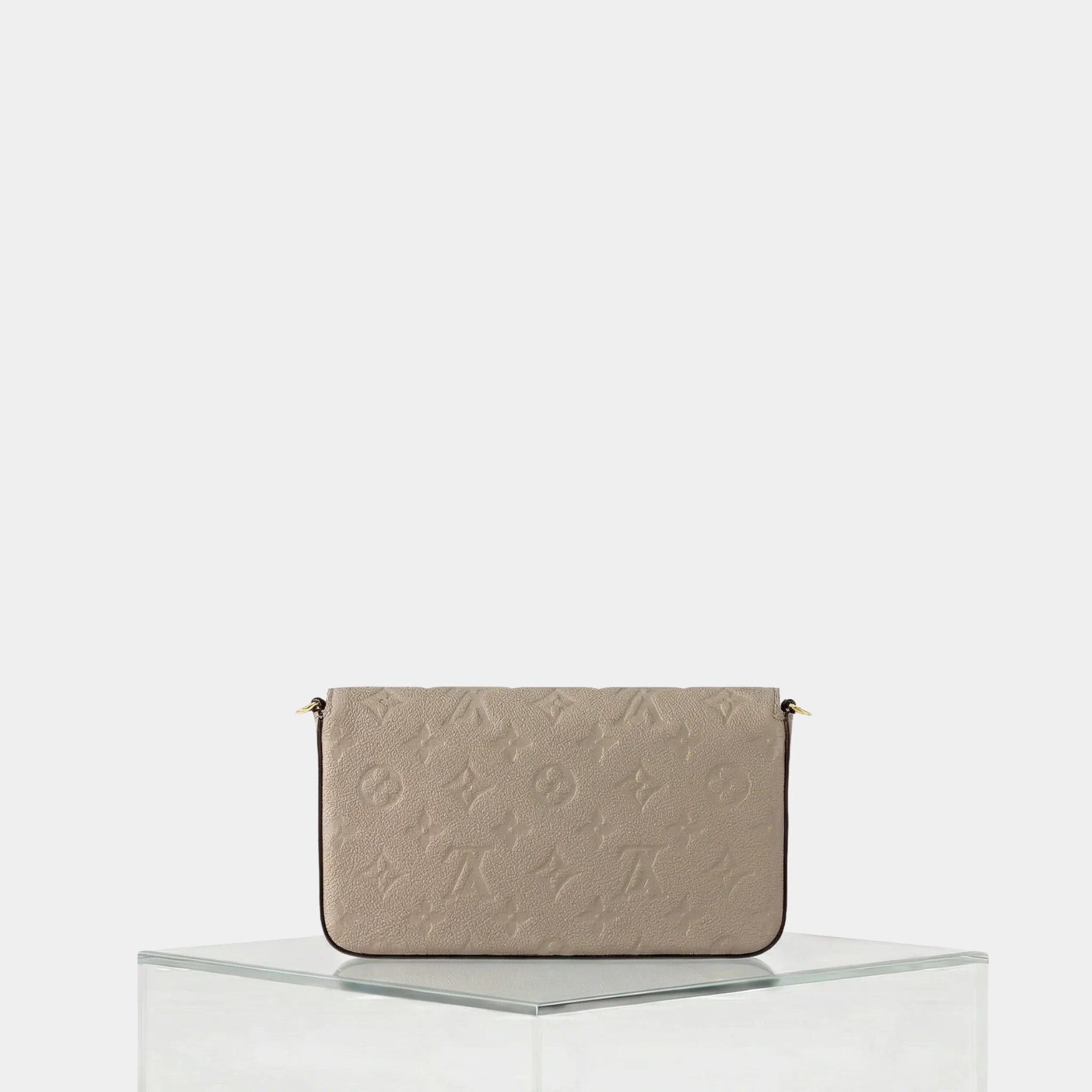 Louis Vuitton Félicie Pochette Handbag Monogram Empreinte, Tourtelle, Back