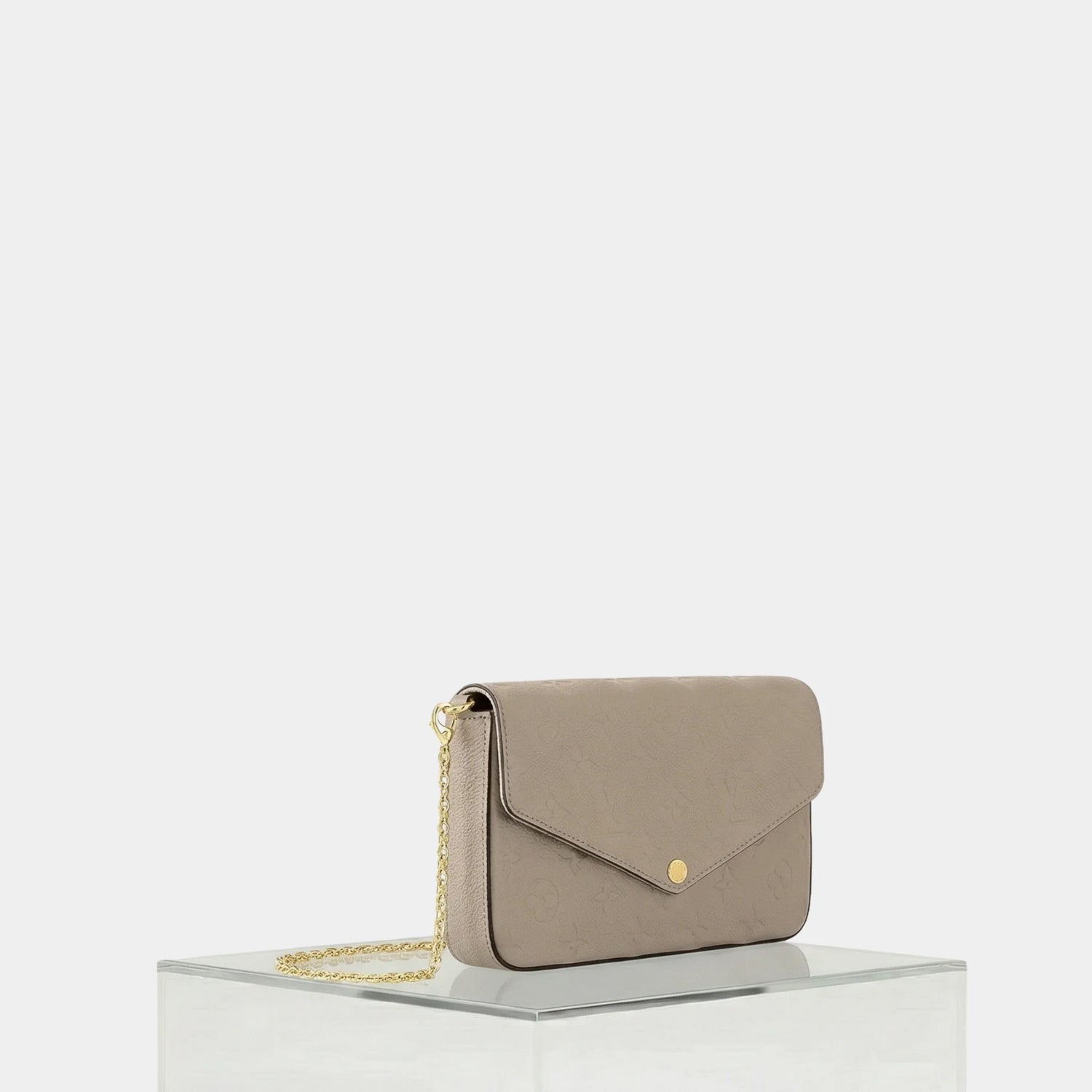 Louis Vuitton Félicie Pochette Handbag Monogram Empreinte, Tourtelle, Side