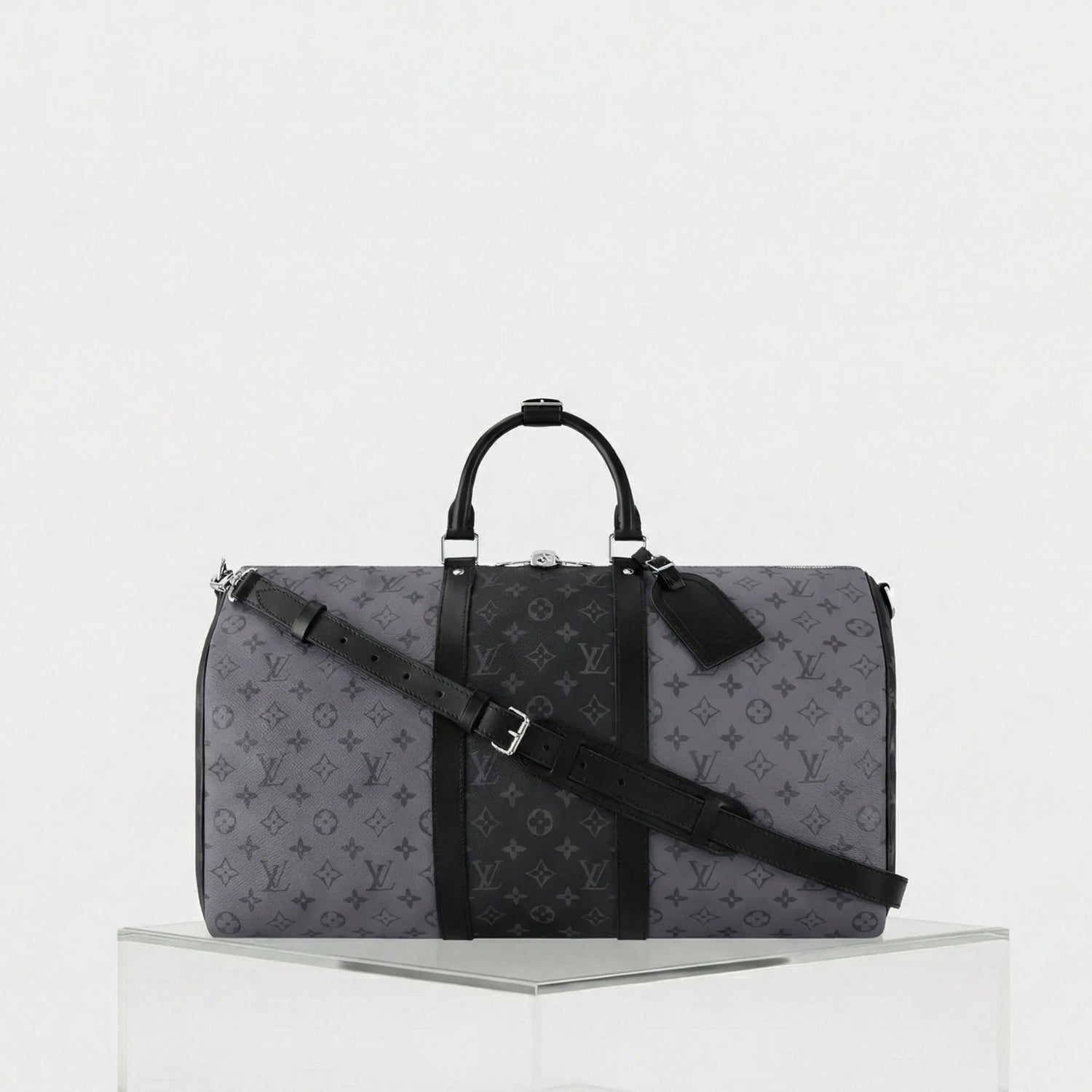 Louis Vuitton Keepall Bandoulière 50 Monogram Eclipse Reverse, Front