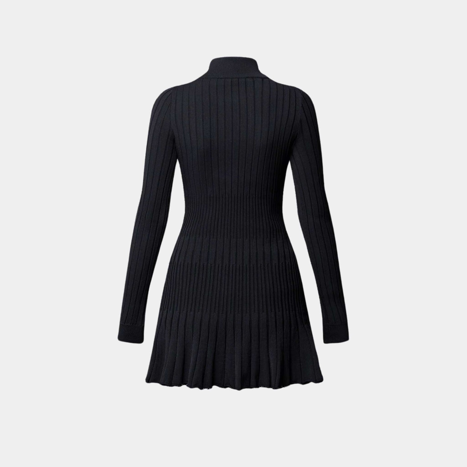 Louis Vuitton Long-Sleeved Rib-Knit Dress Black, back