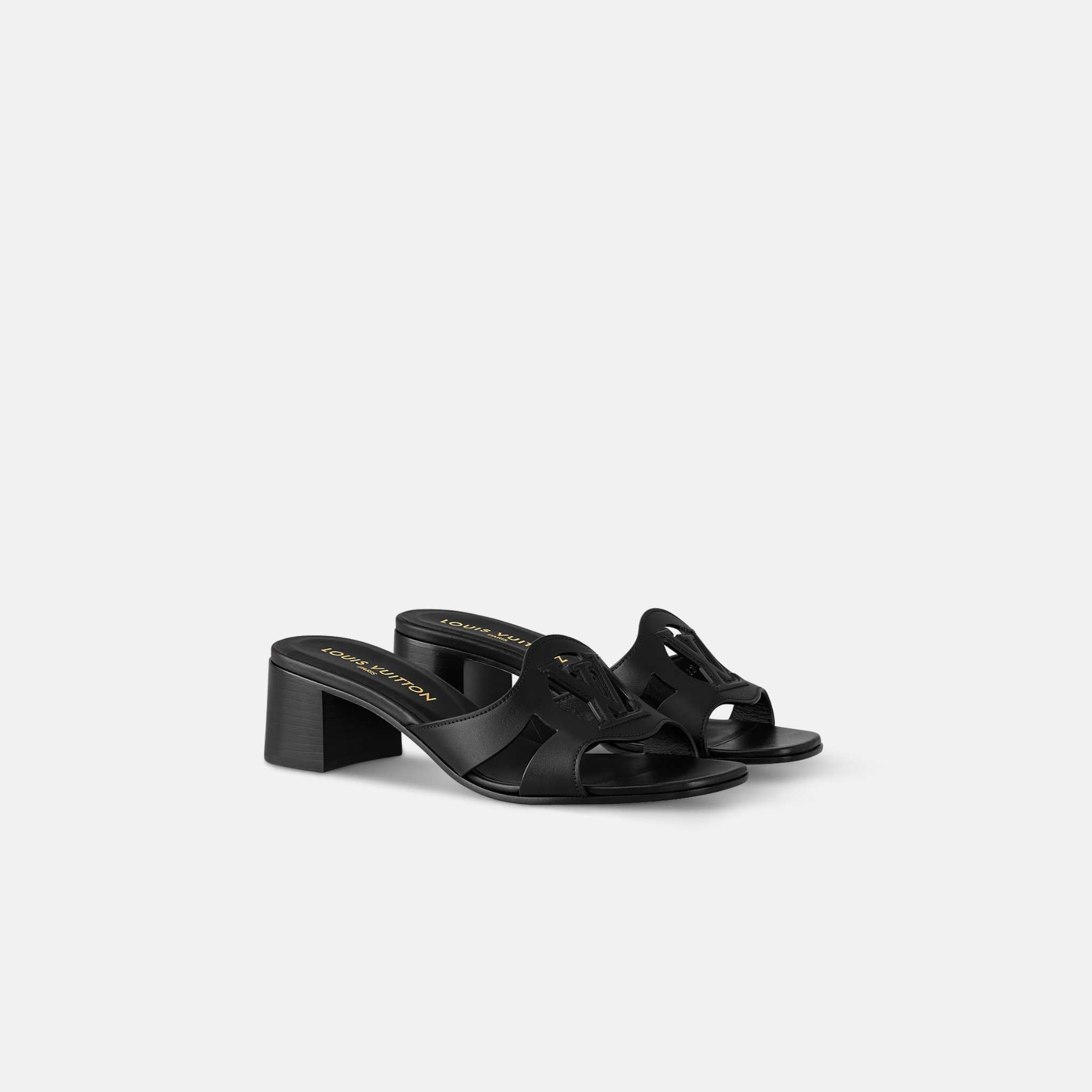 Louis Vuitton LV Isola Mule, Black, Front