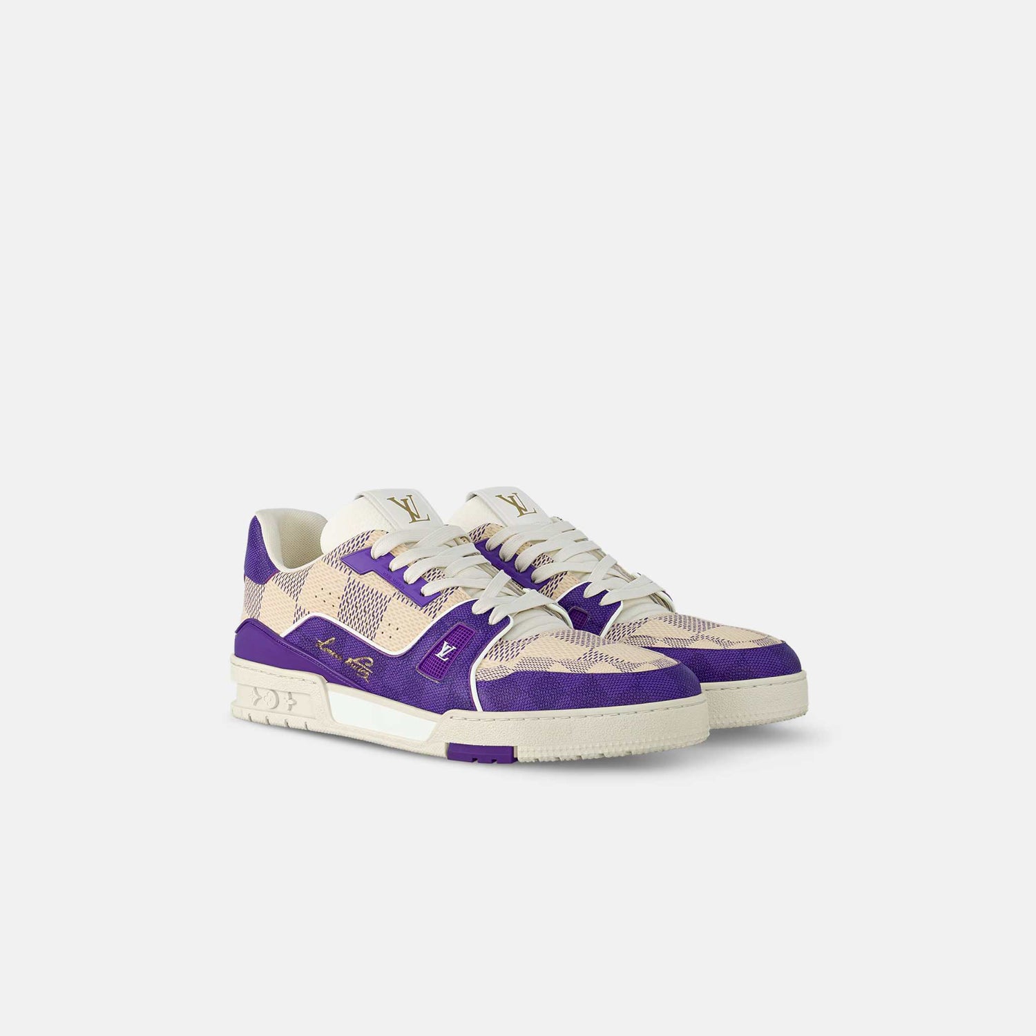 Louis Vuitton LV Trainer Sneaker Damier Grained Calf Leather, Purple, Front