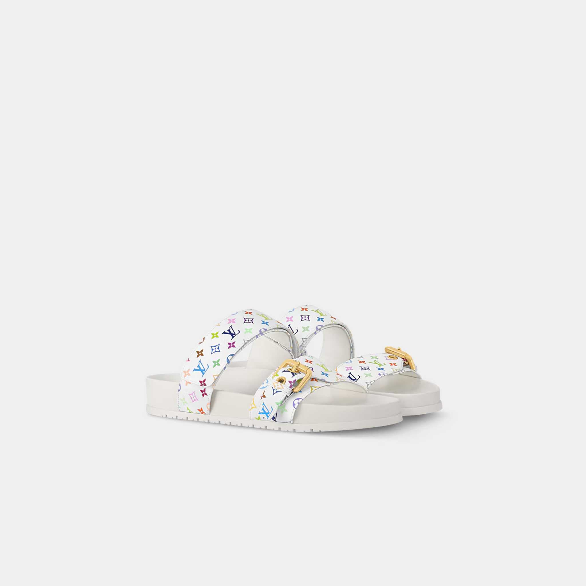 Louis Vuitton LV x TM Bom Dia Flat Comfort Mule , White, Front, Side