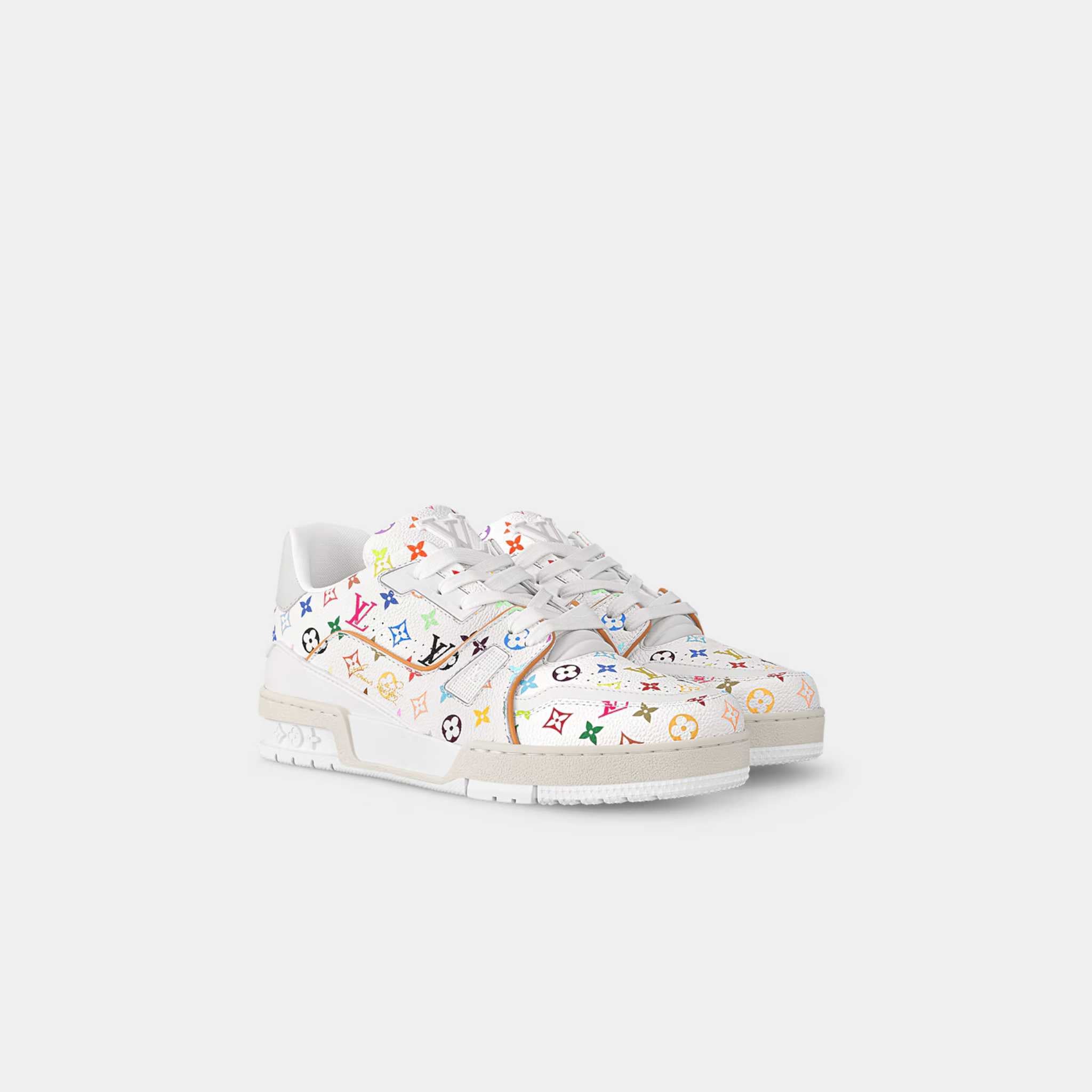 Louis Vuitton LV x TM LV Trainer Sneaker White, Side, Front