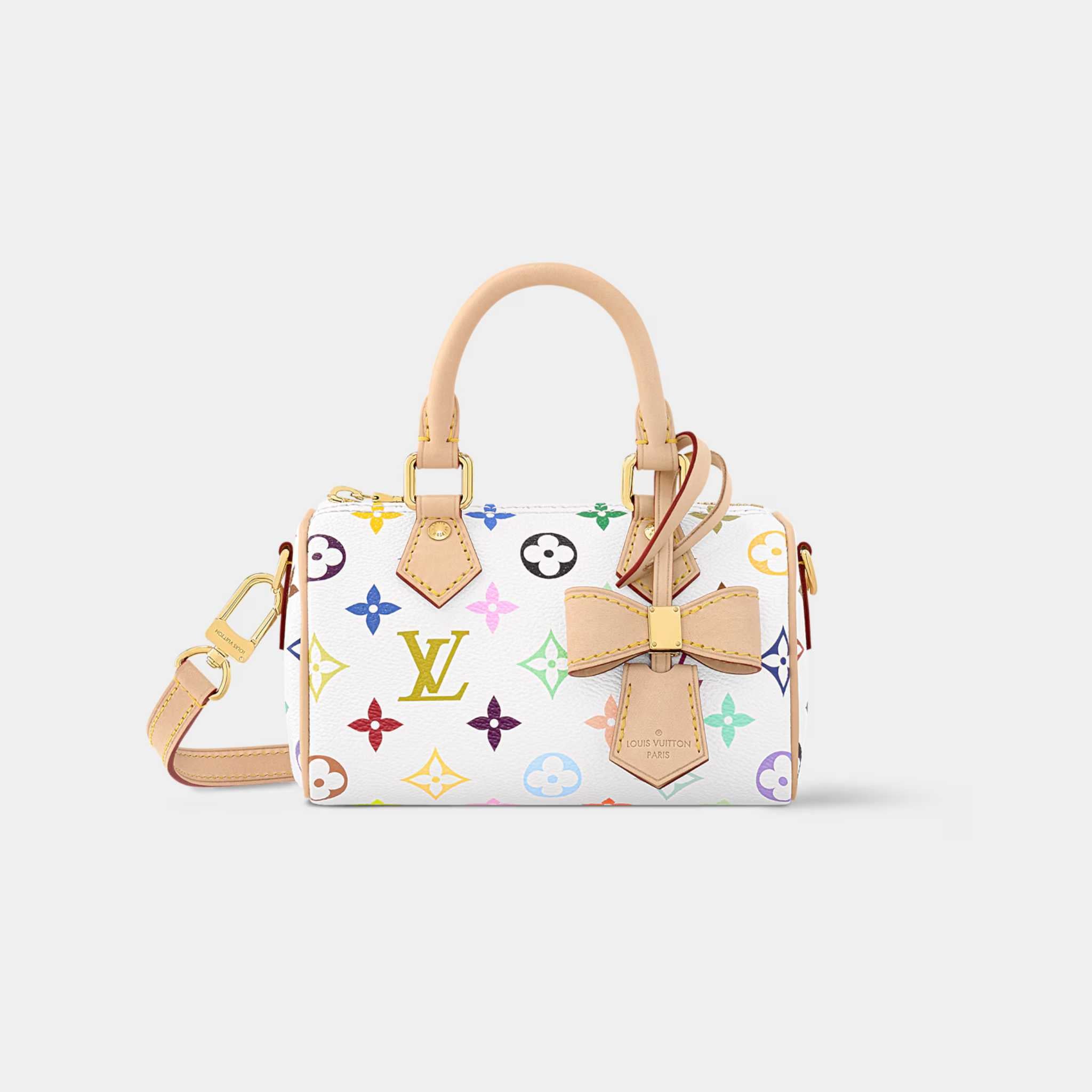 Louis Vuitton LV x TM Nano Speedy Handbag, Front, White