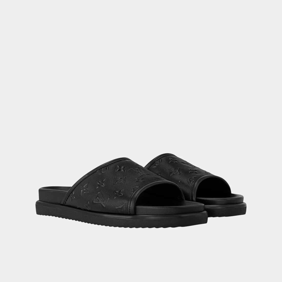 Louis Vuitton Miami Mule in Monogram Synthetic Leather, Black, Front