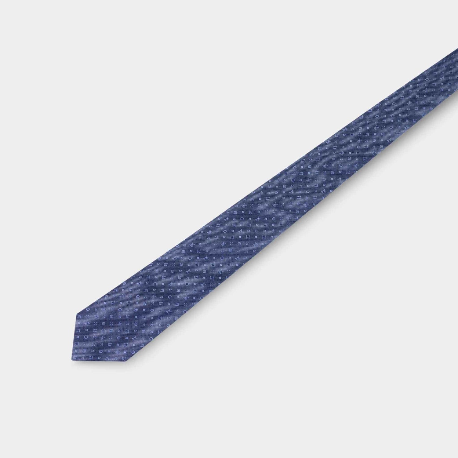 Louis Vuitton Monogram Classic Tie, Marine, Side