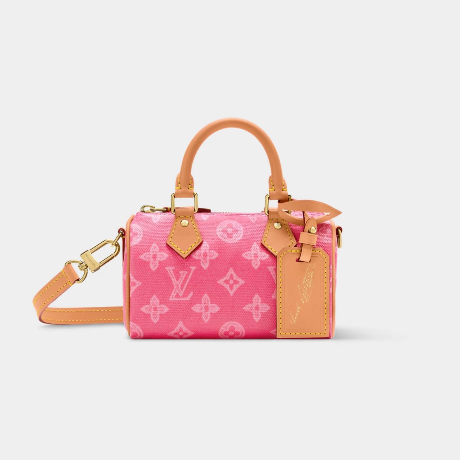 Louis Vuitton Nano Speedy Monogram Origine, rose Ruban ,Front 
