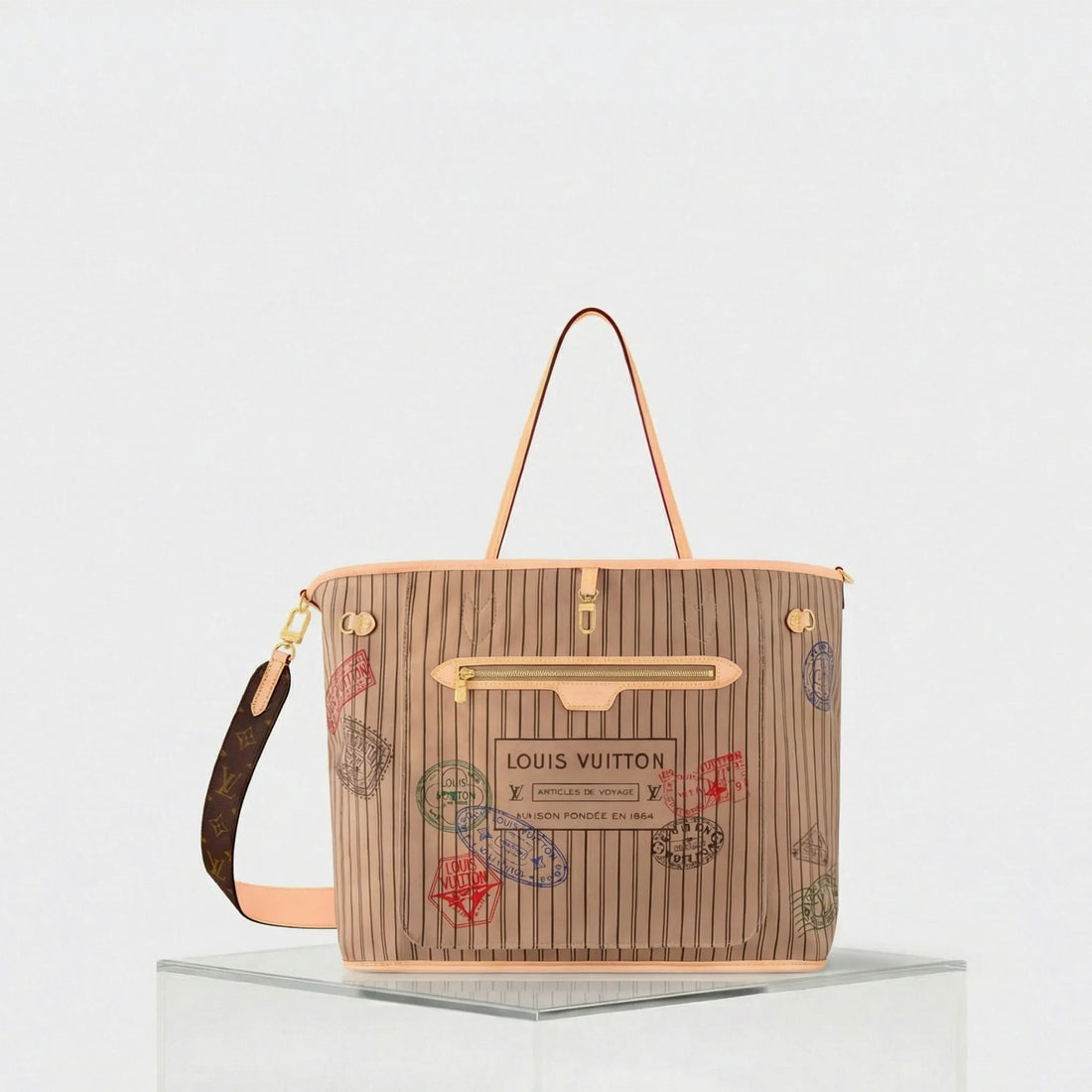 Louis Vuitton Neverfull Bandouliere Inside Out GM Handbag, Front
