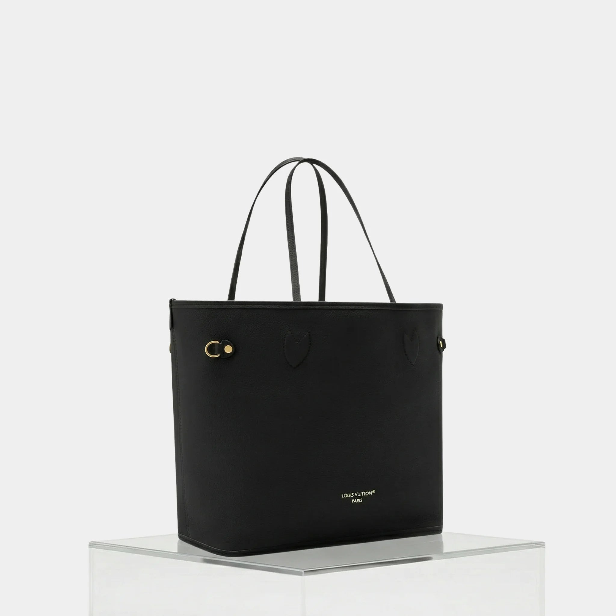 Louis Vuitton Neverfull Inside Out MM Handbag, Black, Side